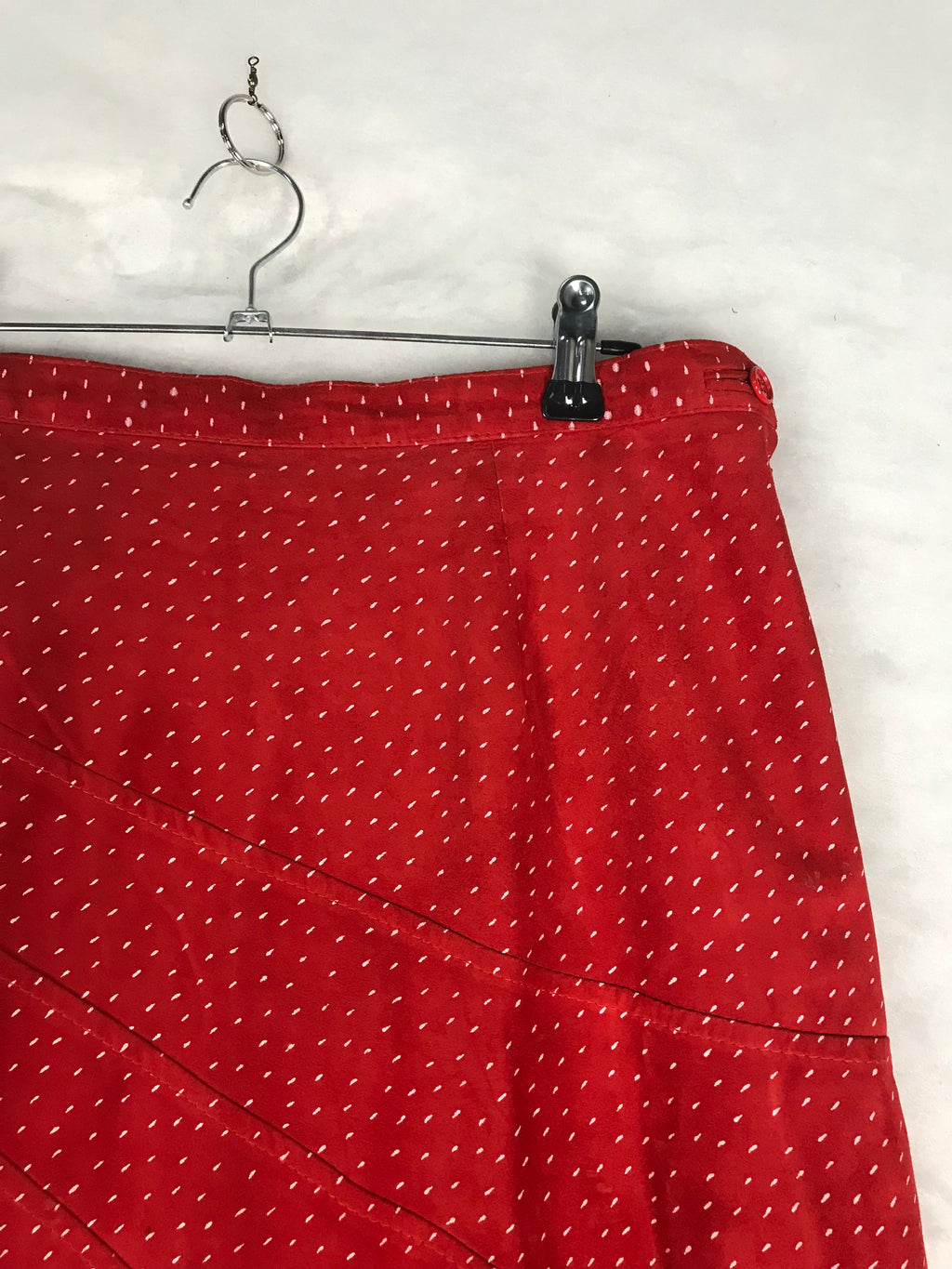 Gonna Vintage Donna Midi Rossa a Micro Pois