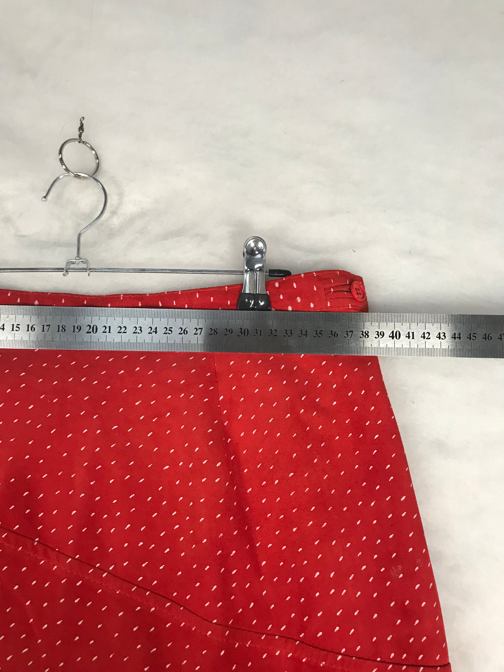 Gonna Vintage Donna Midi Rossa a Micro Pois