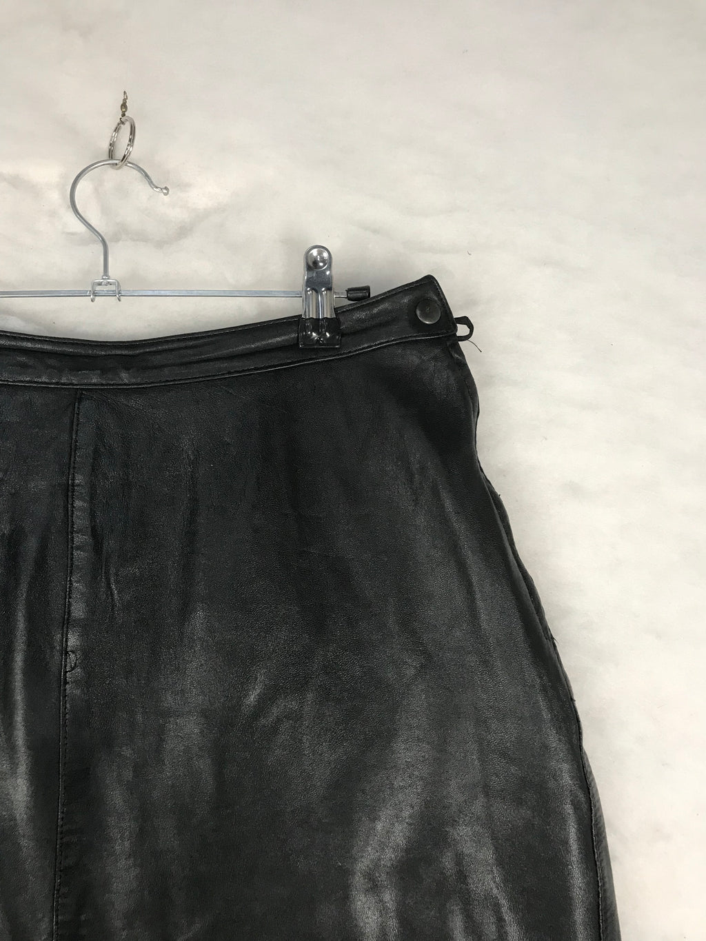 Gonna Vintage Donna a Tubino in Pelle Nera
