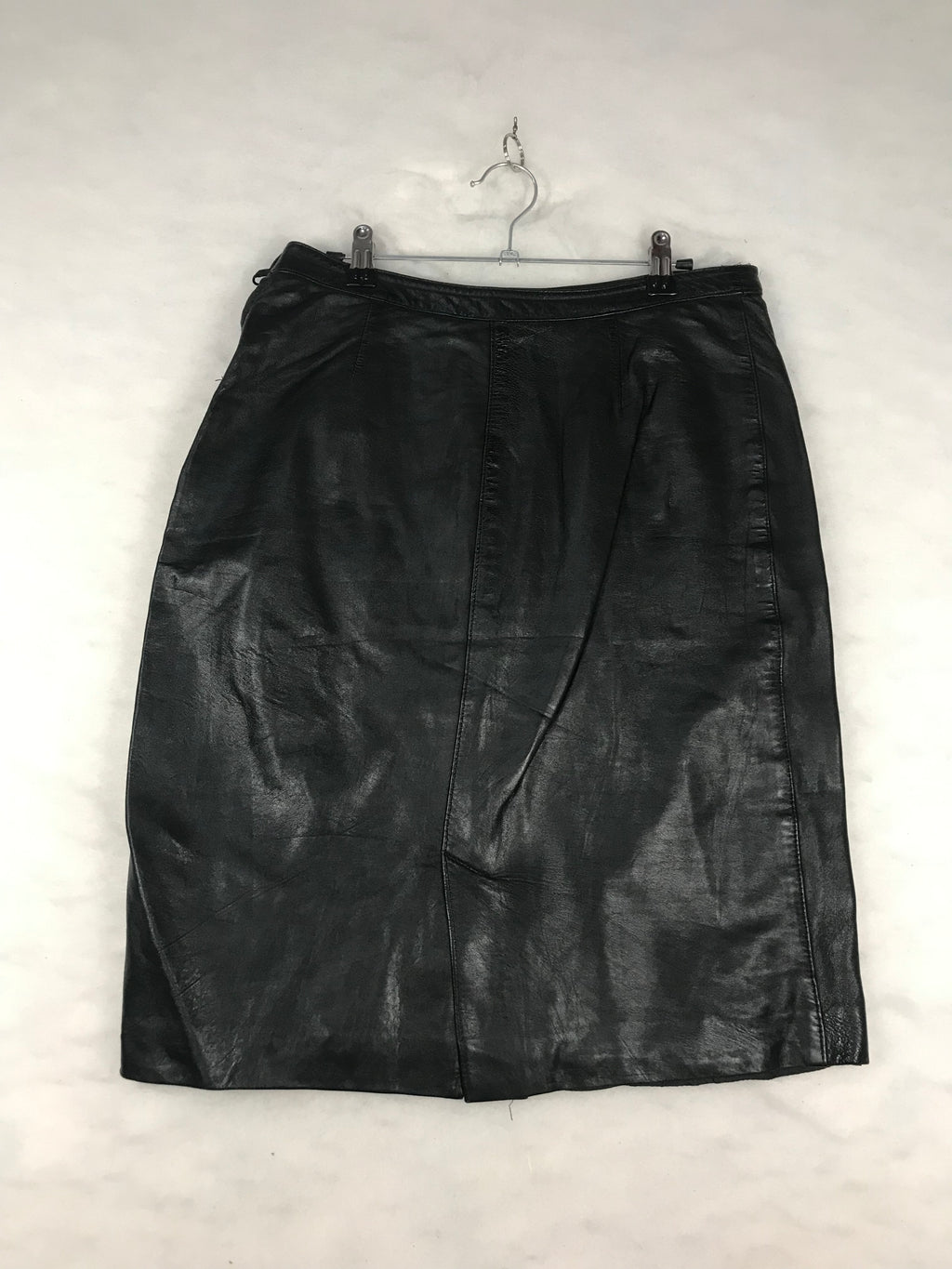 Gonna Vintage Donna a Tubino in Pelle Nera