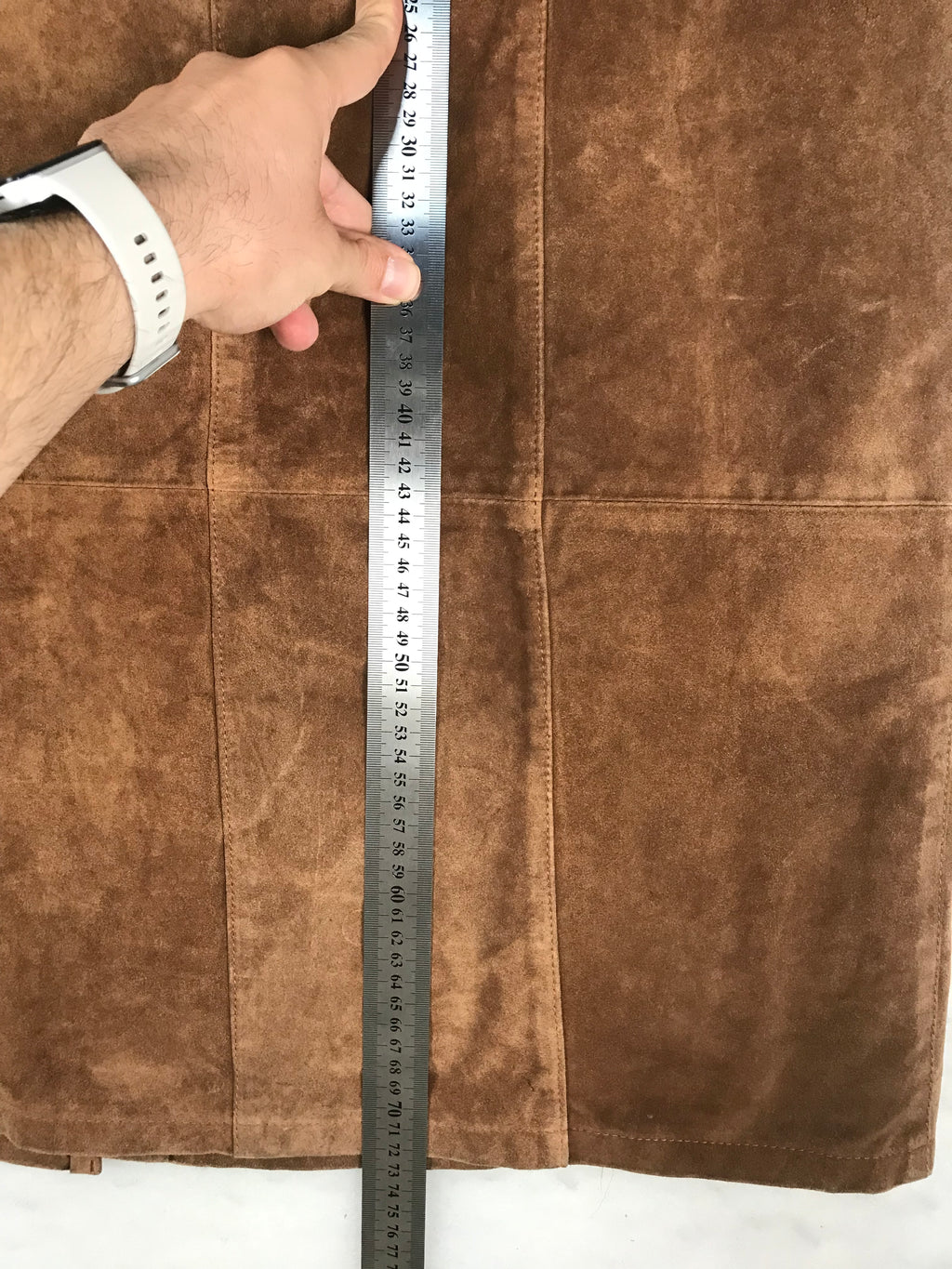 Gonna Vintage Donna Midi in Camoscio Marrone