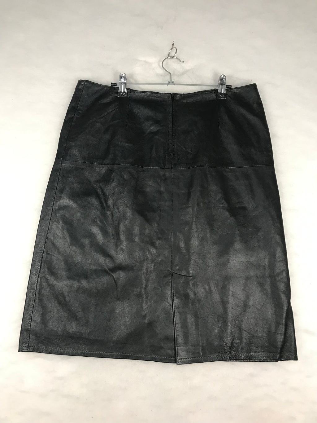 Gonna Vintage Donna Midi in Pelle Nera