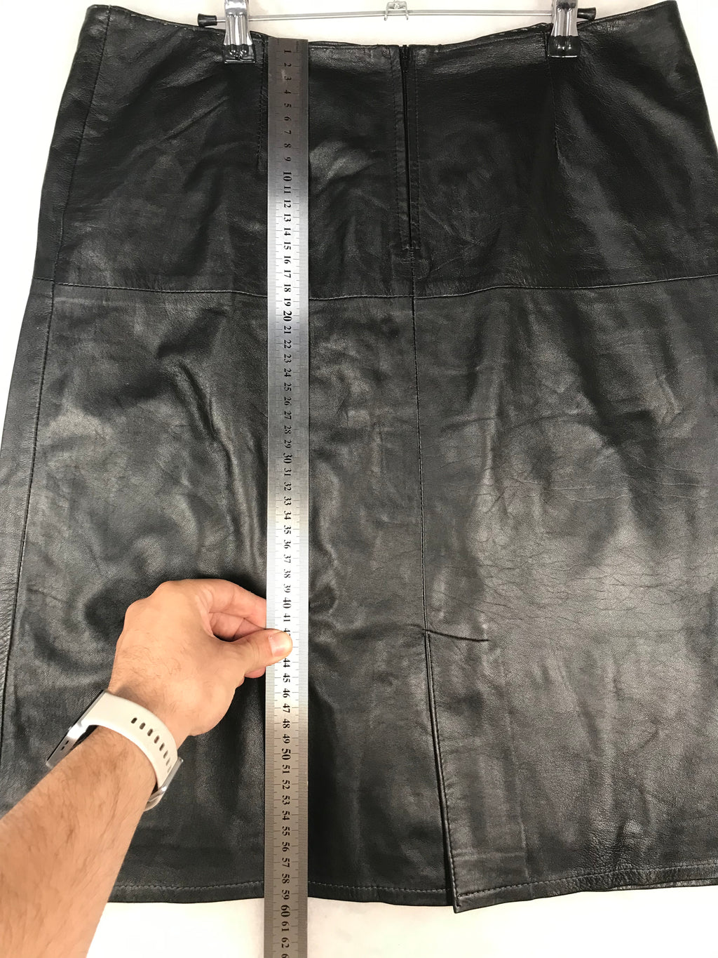 Gonna Vintage Donna Midi in Pelle Nera