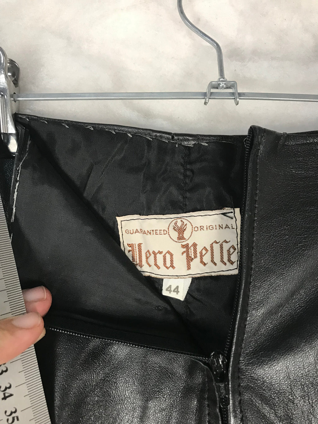 Gonna Vintage Donna Midi in Pelle Nera