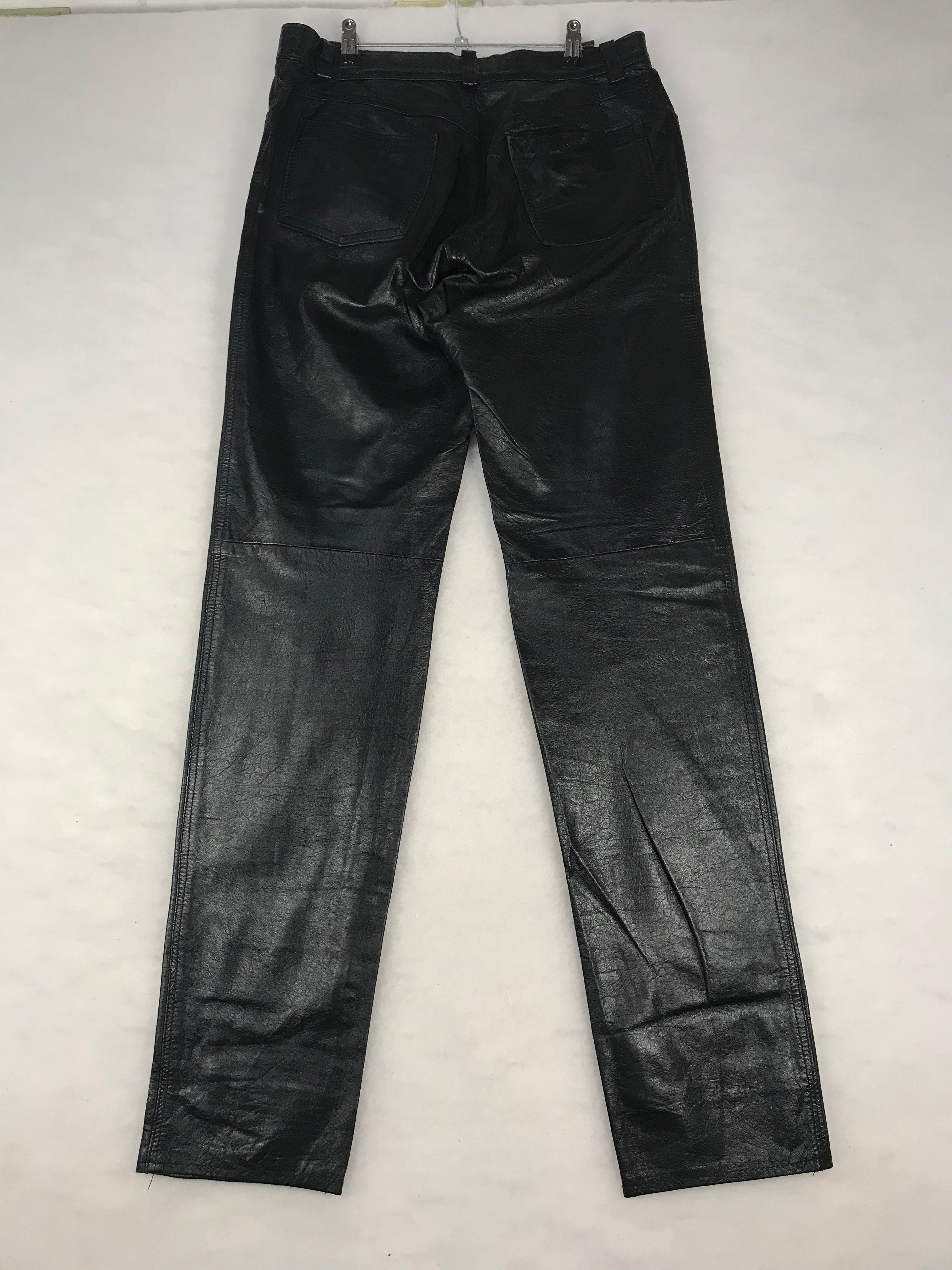 Pantaloni Vintage Uomo in Pelle Nera