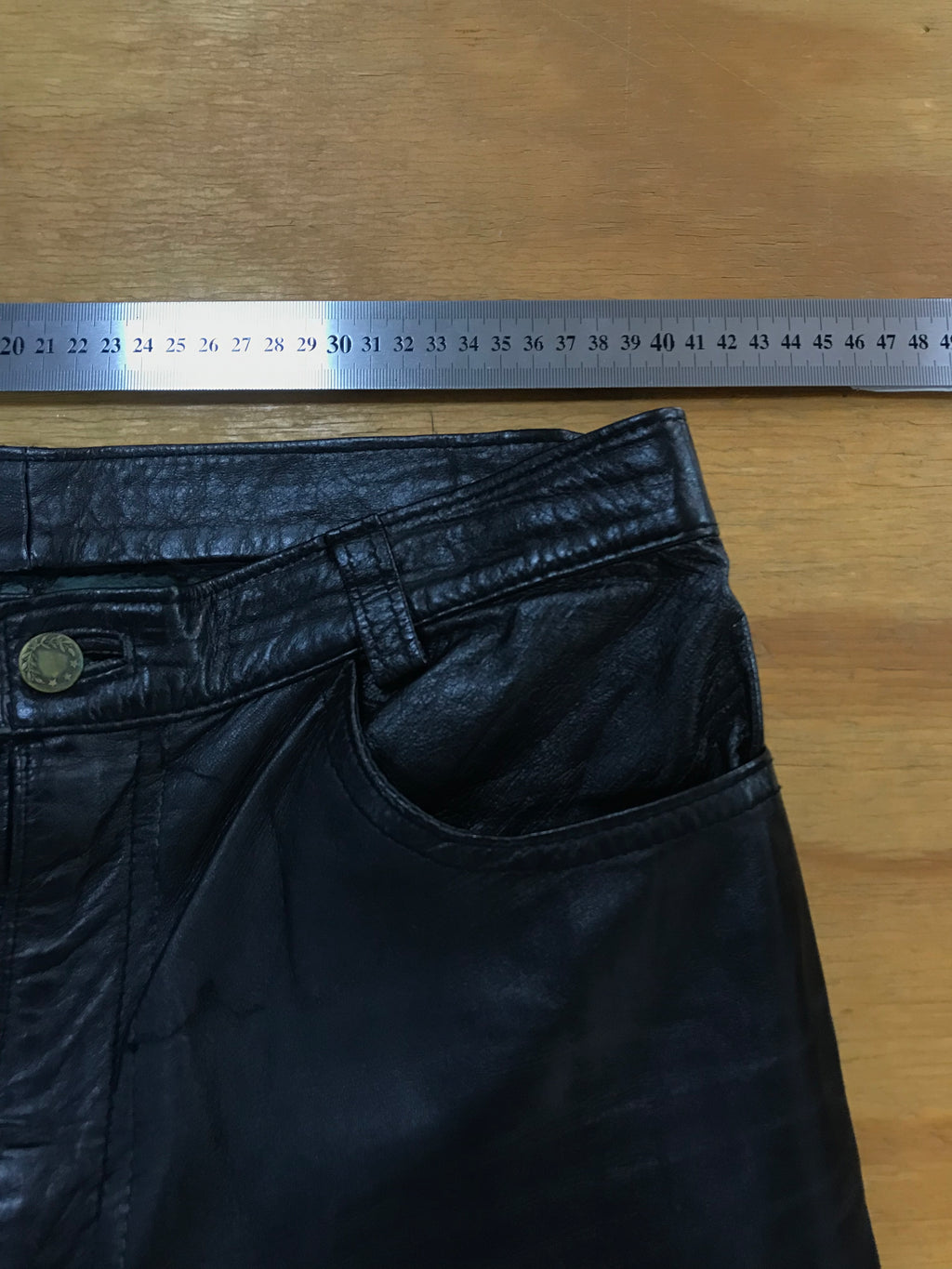 Pantaloni Vintage Uomo in Pelle Nera