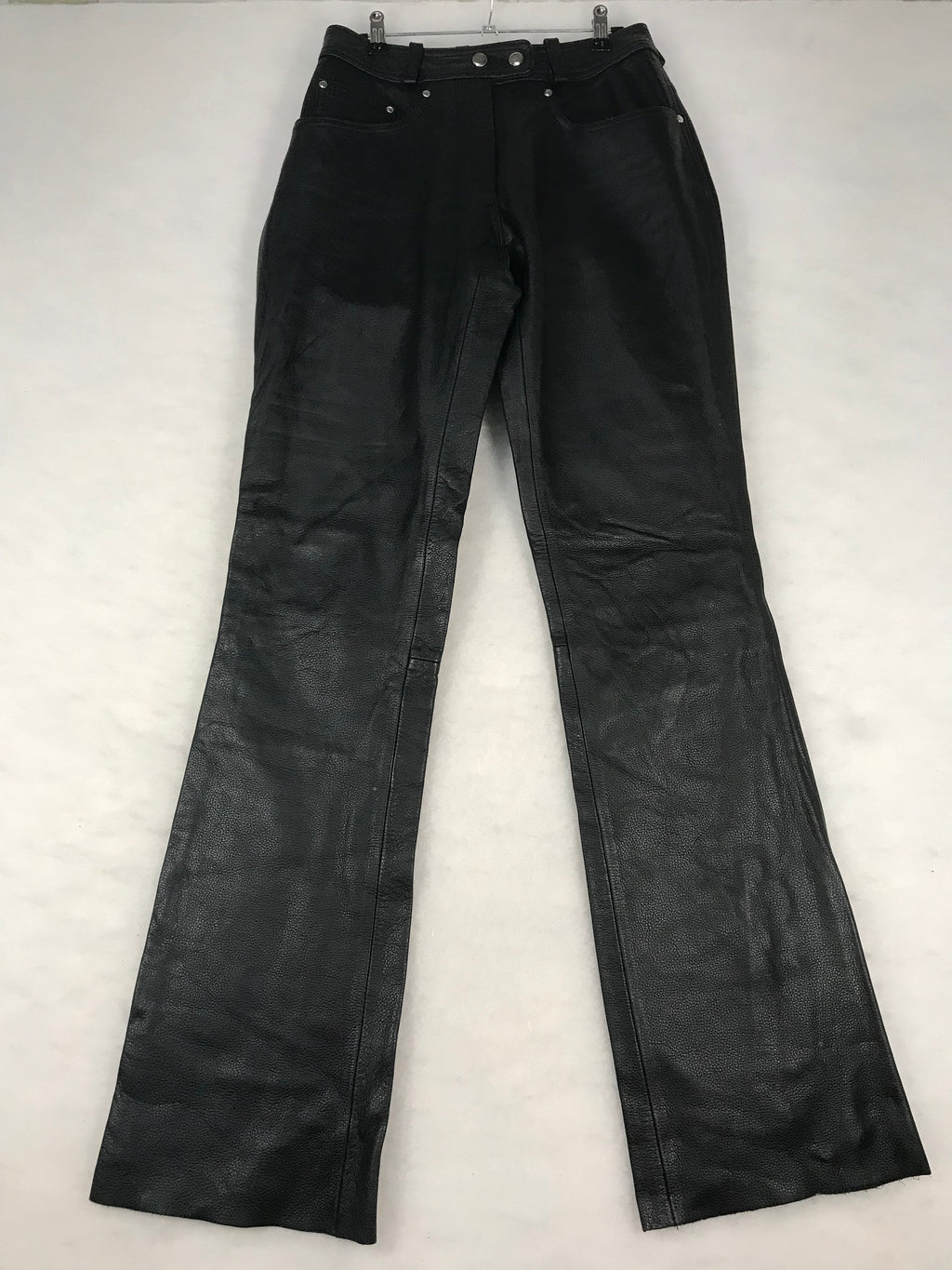 Pantaloni Vintage Uomo in Pelle Nera Bootcut