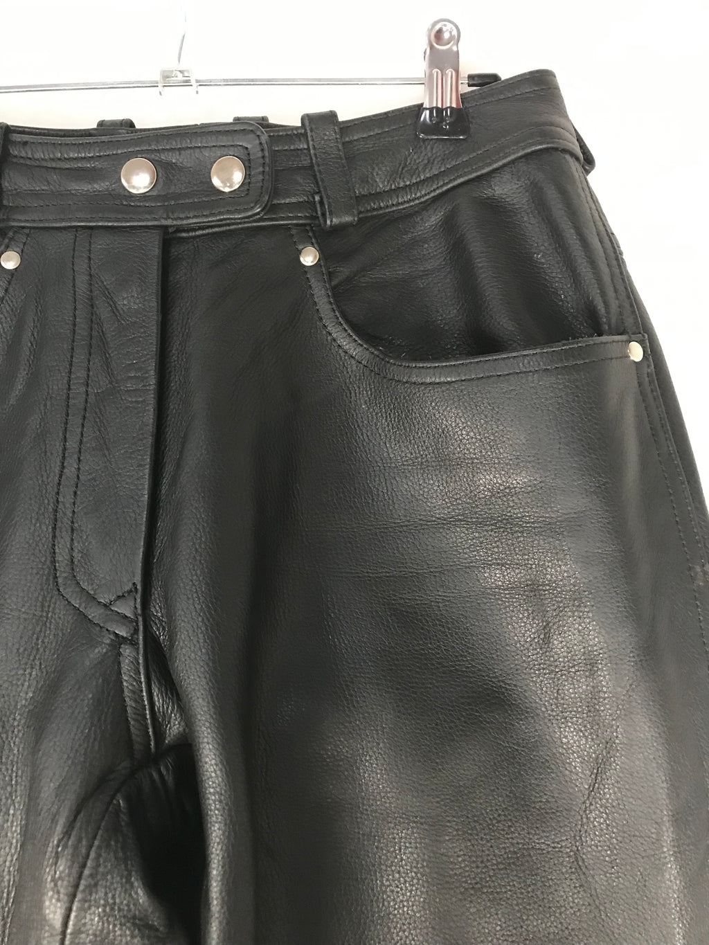 Pantaloni Vintage Uomo in Pelle Nera Bootcut