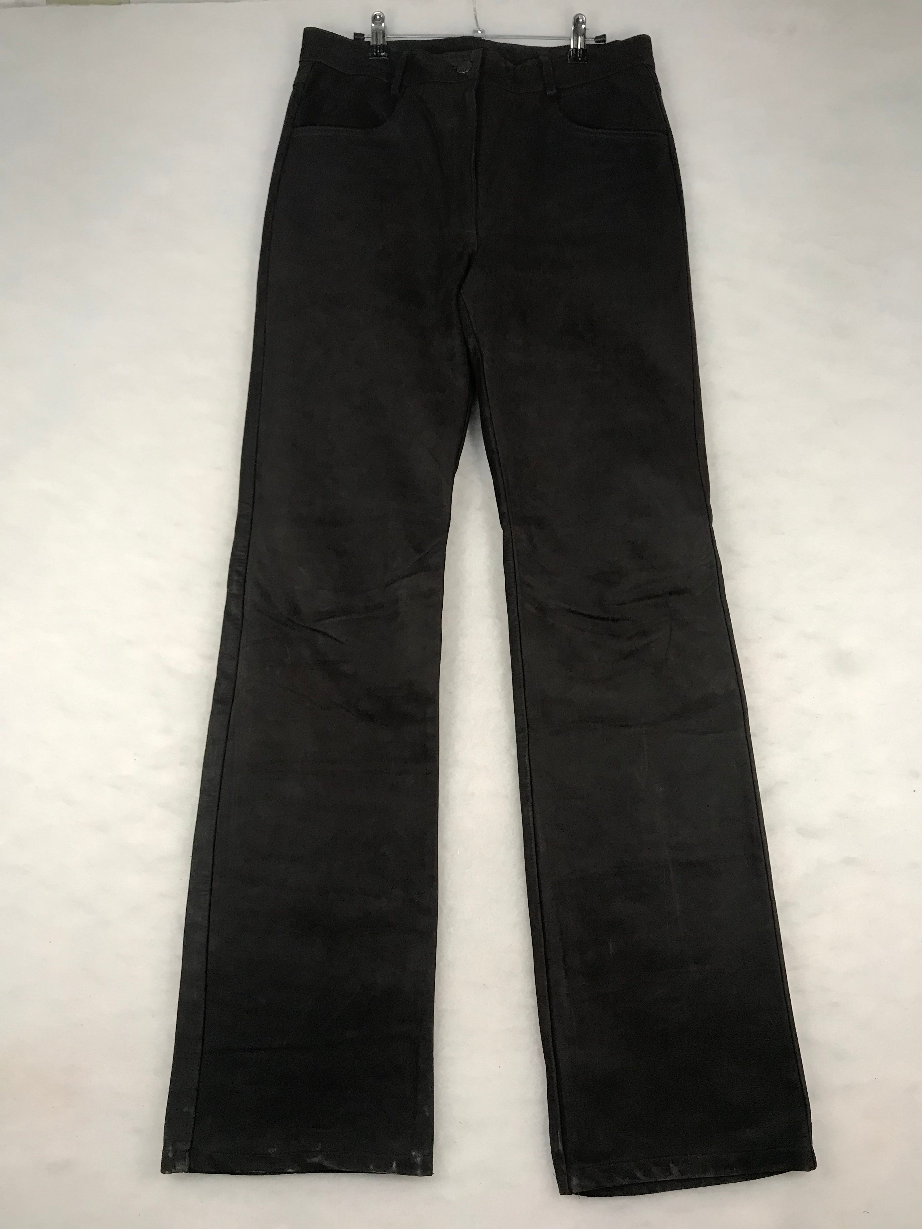 Pantaloni Vintage Uomo in Nabuk Nero