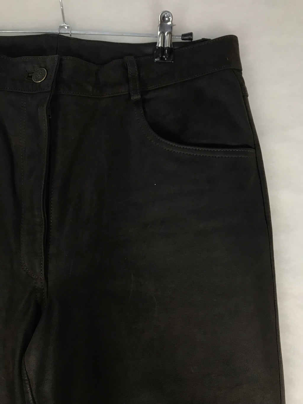 Pantaloni Vintage Uomo in Nabuk Nero