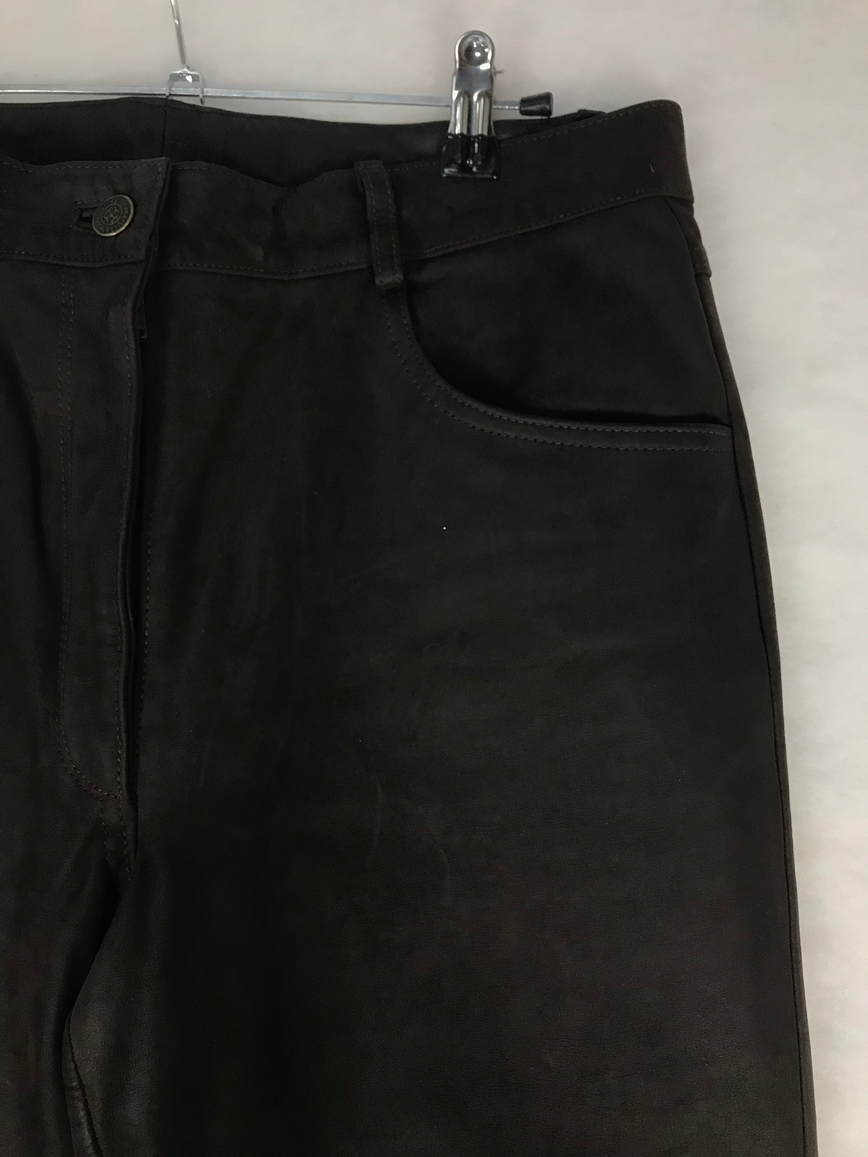 Pantaloni Vintage Uomo in Nabuk Nero