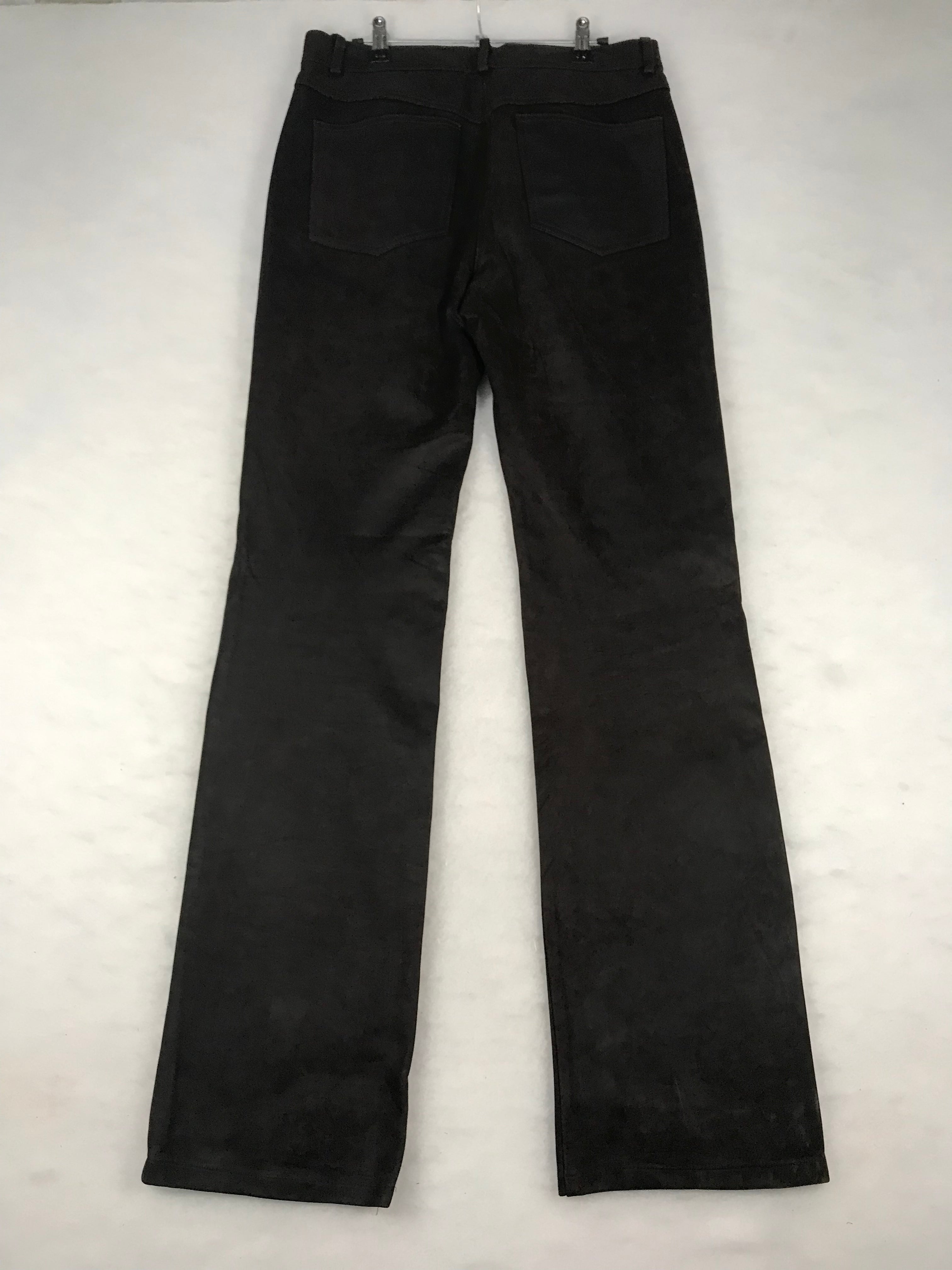 Pantaloni Vintage Uomo in Nabuk Nero