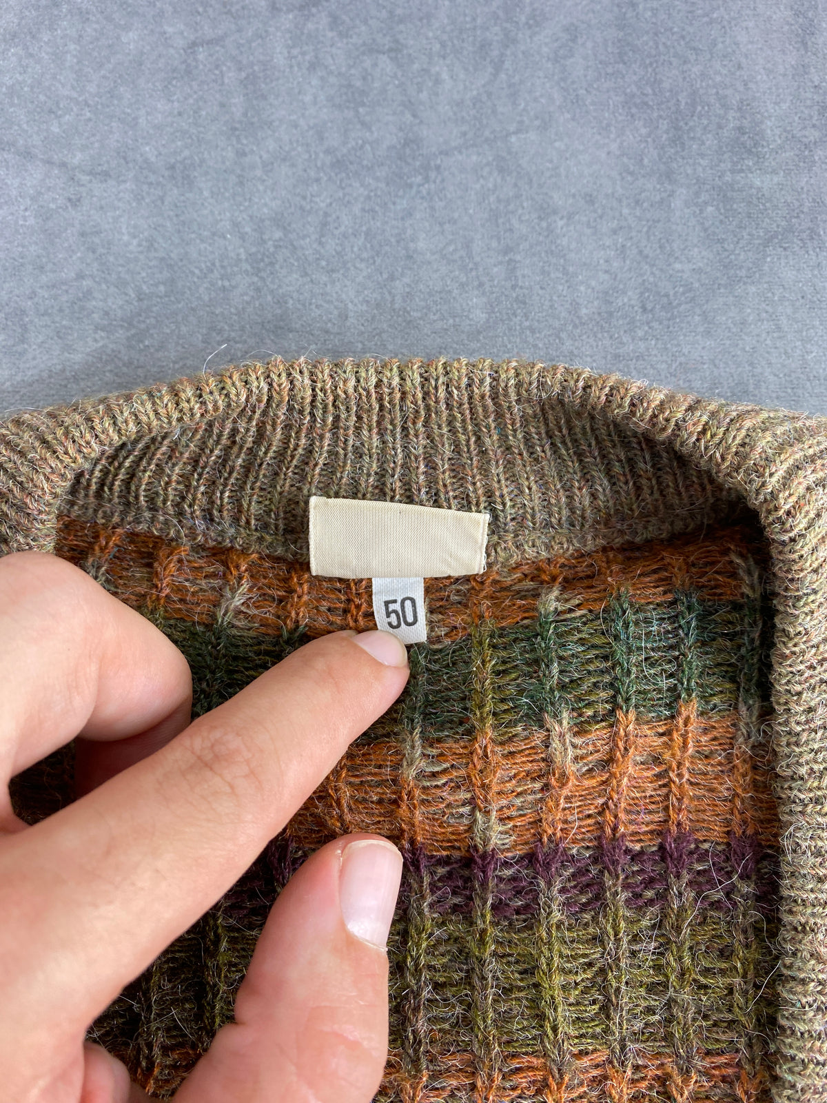Cardigan in lana fair-isle gre-va-n vintage – Uomo Taglia L (IT 50)