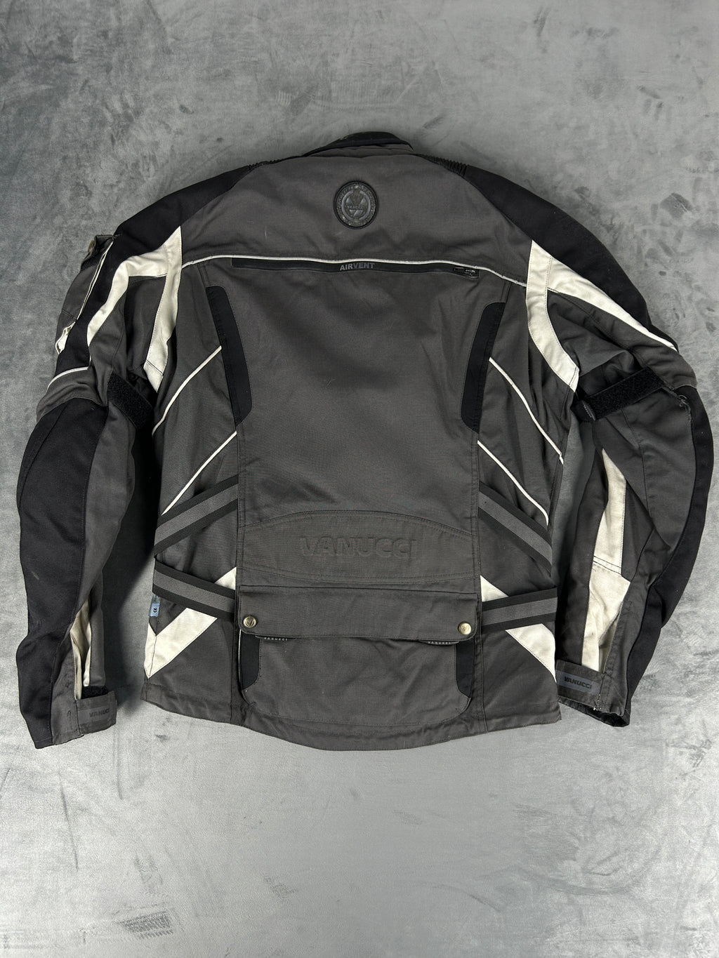 Giacca da moto tecnica grigia e nera Vanucci vintage – Uomo Taglia L (IT 48)