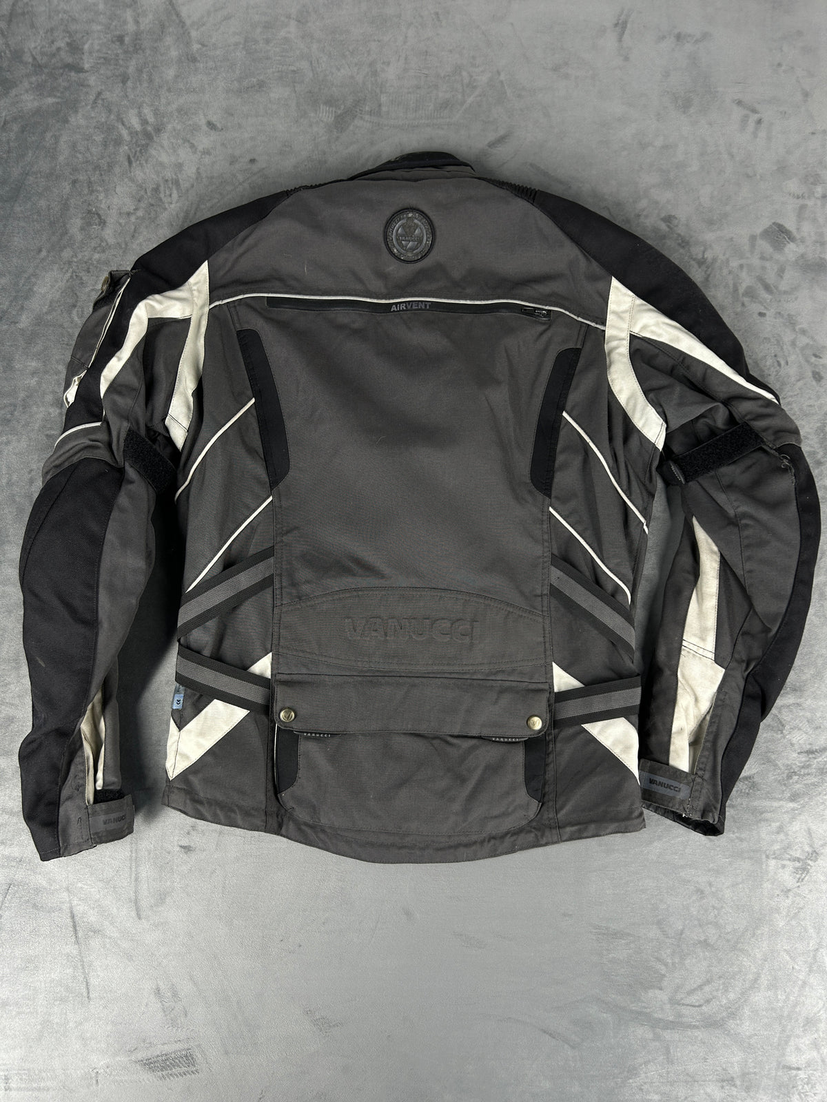 Giacca da moto tecnica grigia e nera Vanucci vintage – Uomo Taglia L (IT 48)