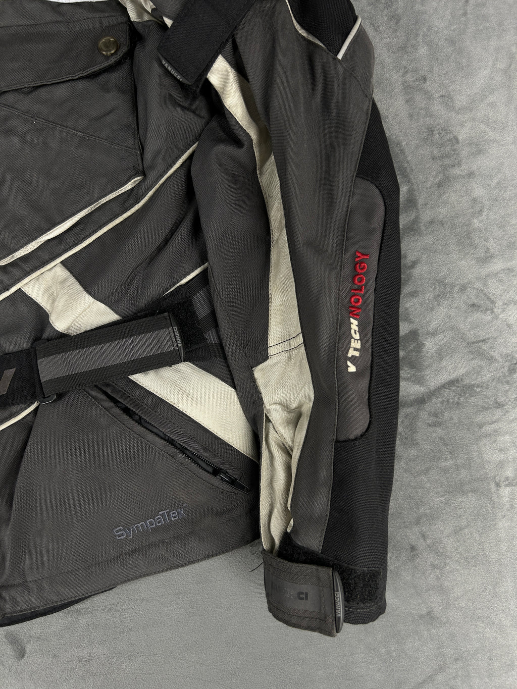 Giacca da moto tecnica grigia e nera Vanucci vintage – Uomo Taglia L (IT 48)