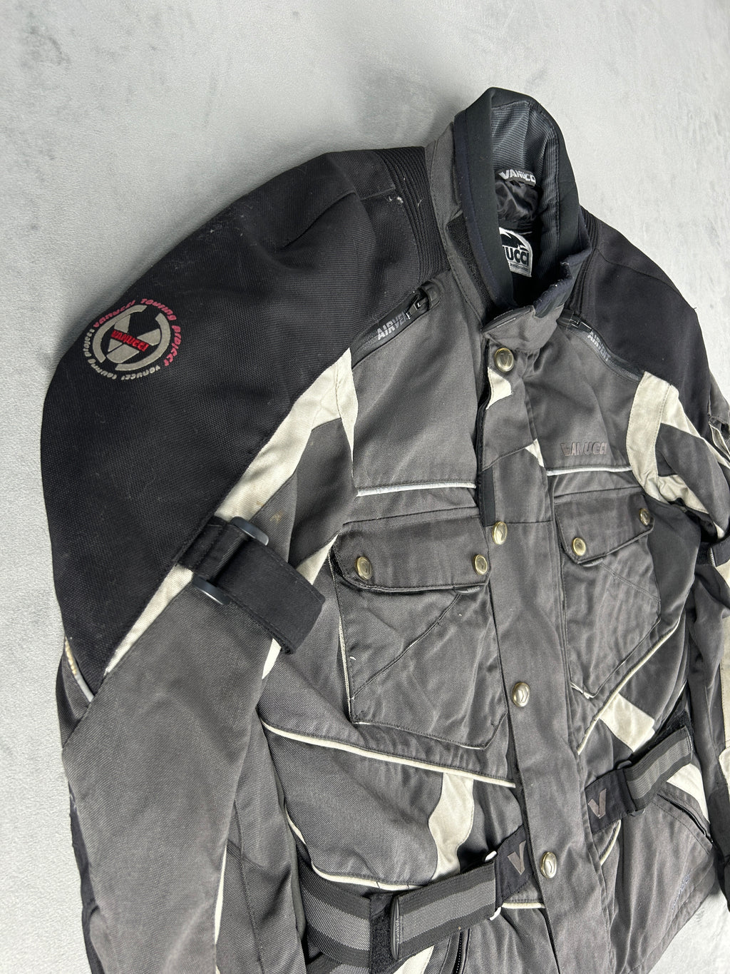 Giacca da moto tecnica grigia e nera Vanucci vintage – Uomo Taglia L (IT 48)