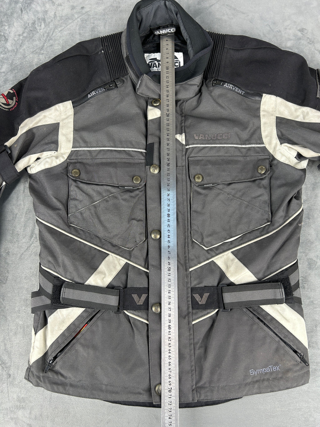 Giacca da moto tecnica grigia e nera Vanucci vintage – Uomo Taglia L (IT 48)