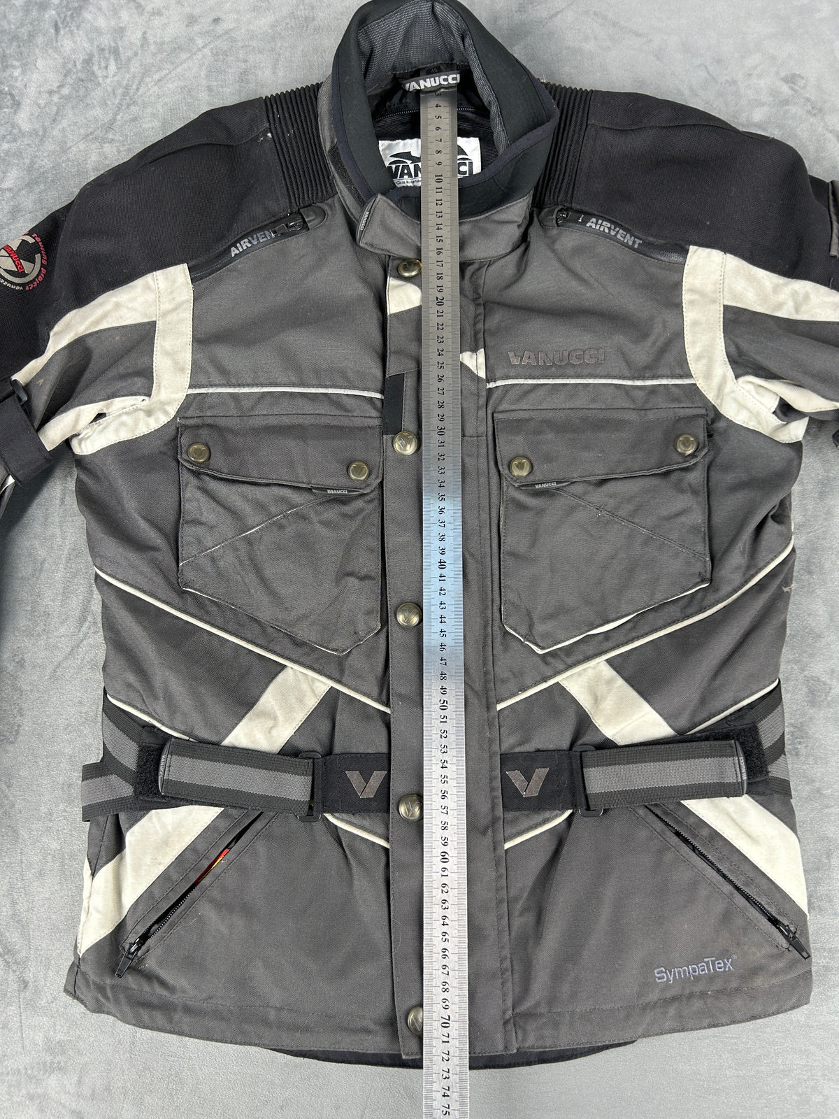 Giacca da moto tecnica grigia e nera Vanucci vintage – Uomo Taglia L (IT 48)