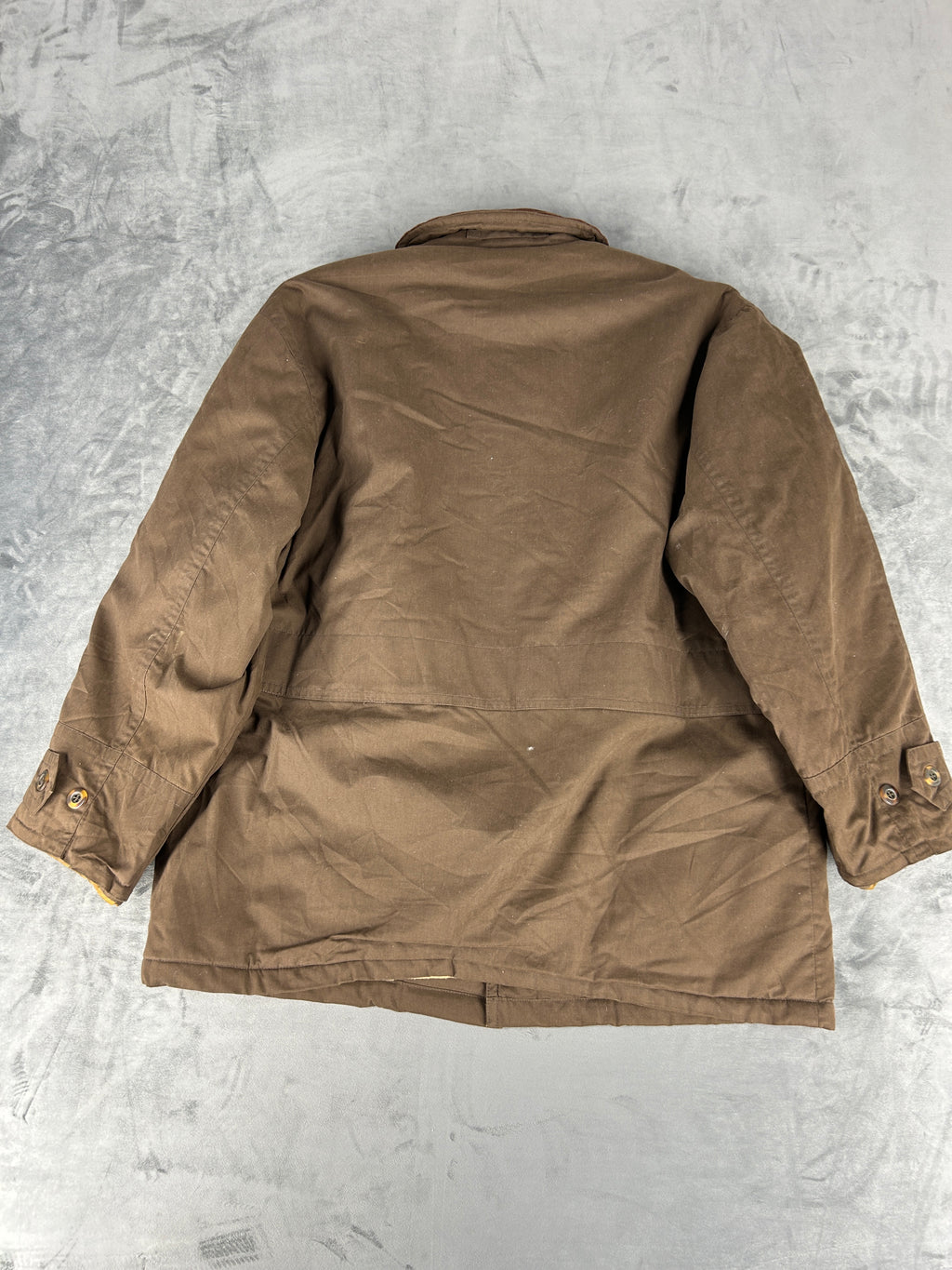 Field jacket marrone con collo in velluto vintage – Uomo Taglia L