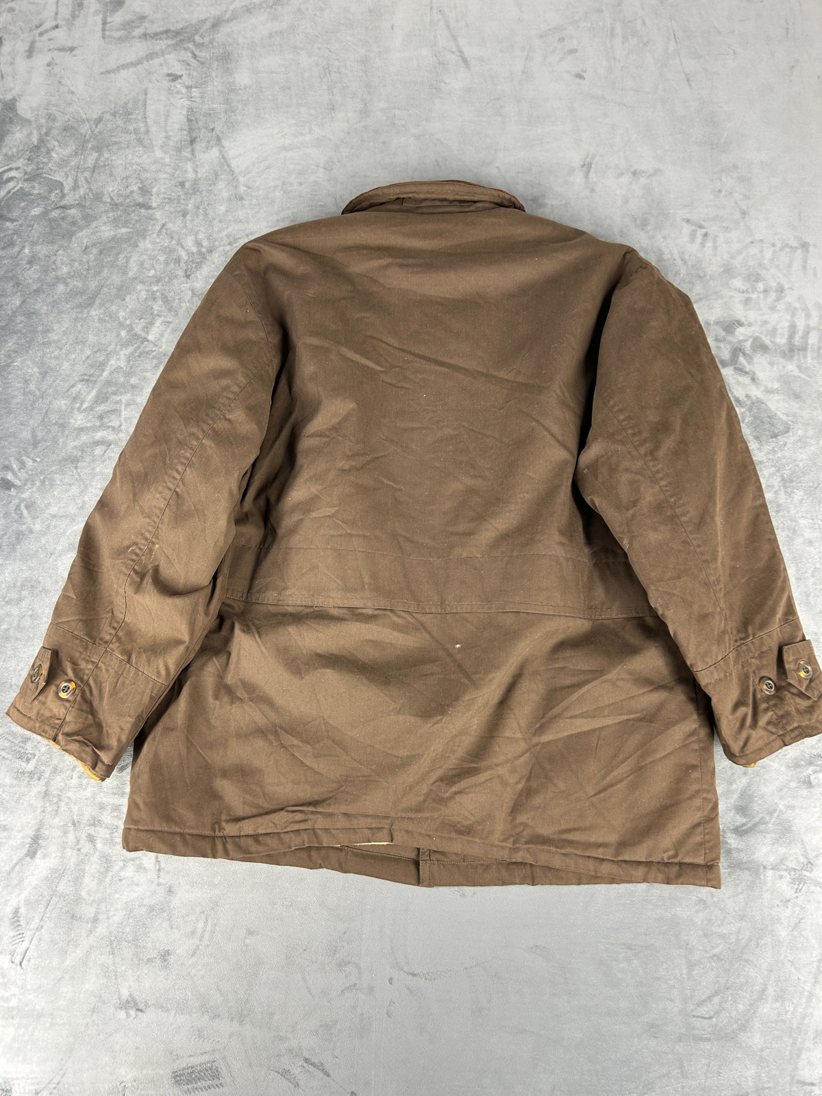 Field jacket marrone con collo in velluto vintage – Uomo Taglia L