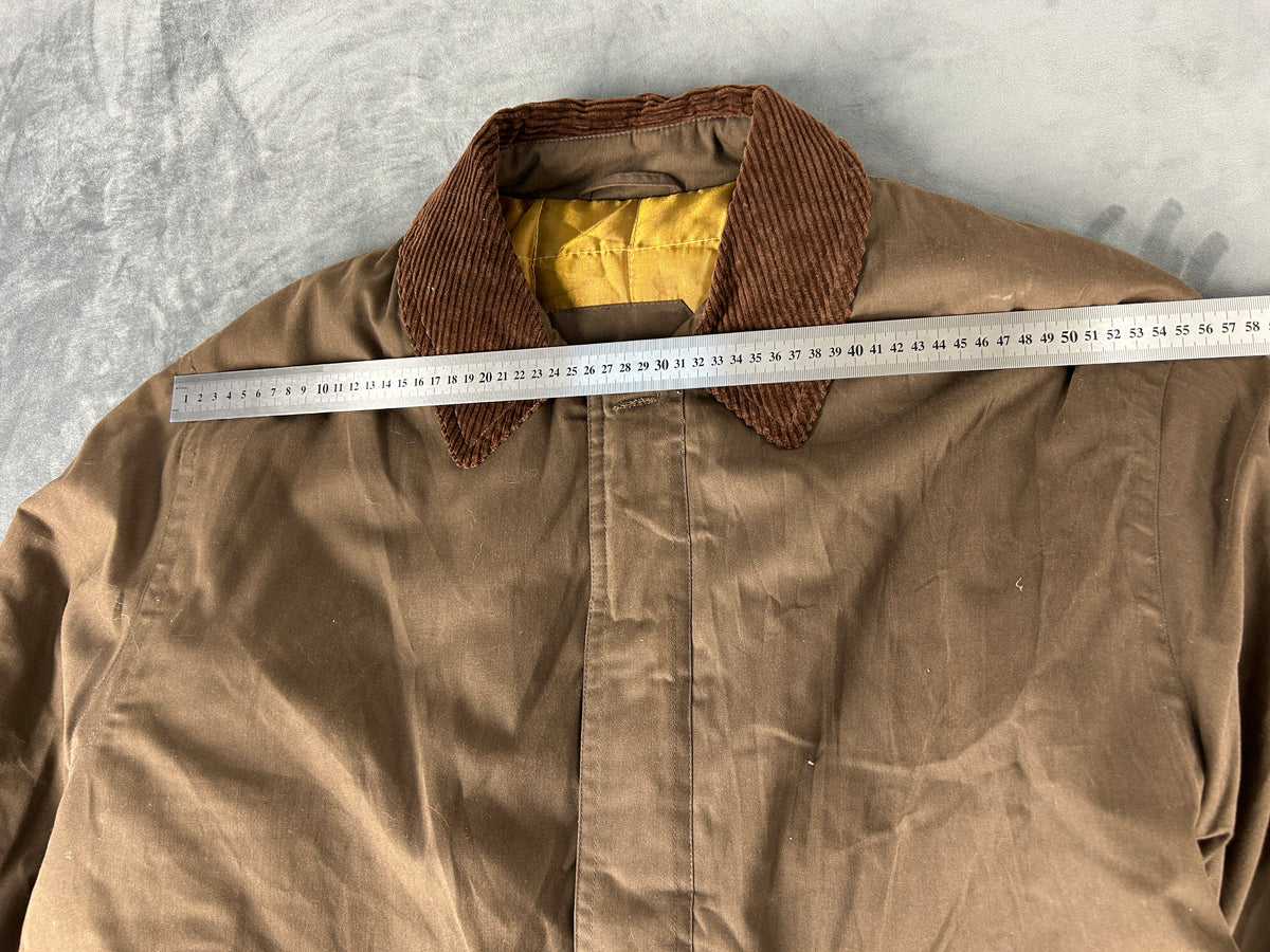 Field jacket marrone con collo in velluto vintage – Uomo Taglia L