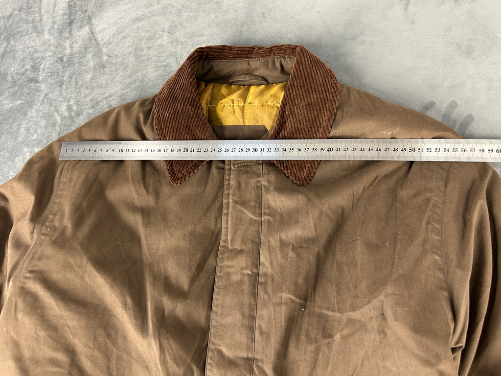 Field jacket marrone con collo in velluto vintage – Uomo Taglia L