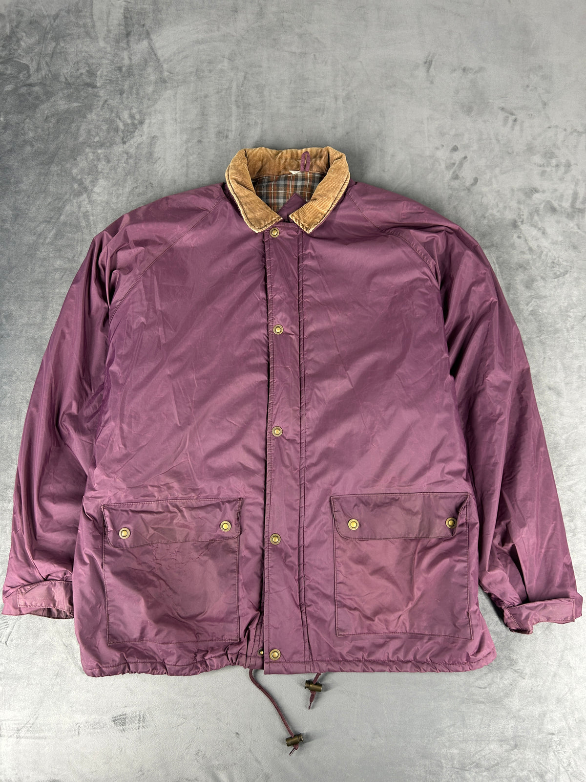 Giacca imbottita bordeaux con collo in velluto Vent d'Orage vintage – Uomo Taglia L