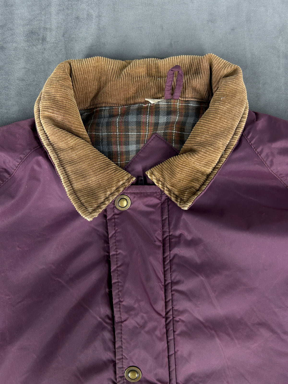 Giacca imbottita bordeaux con collo in velluto Vent d'Orage vintage – Uomo Taglia L