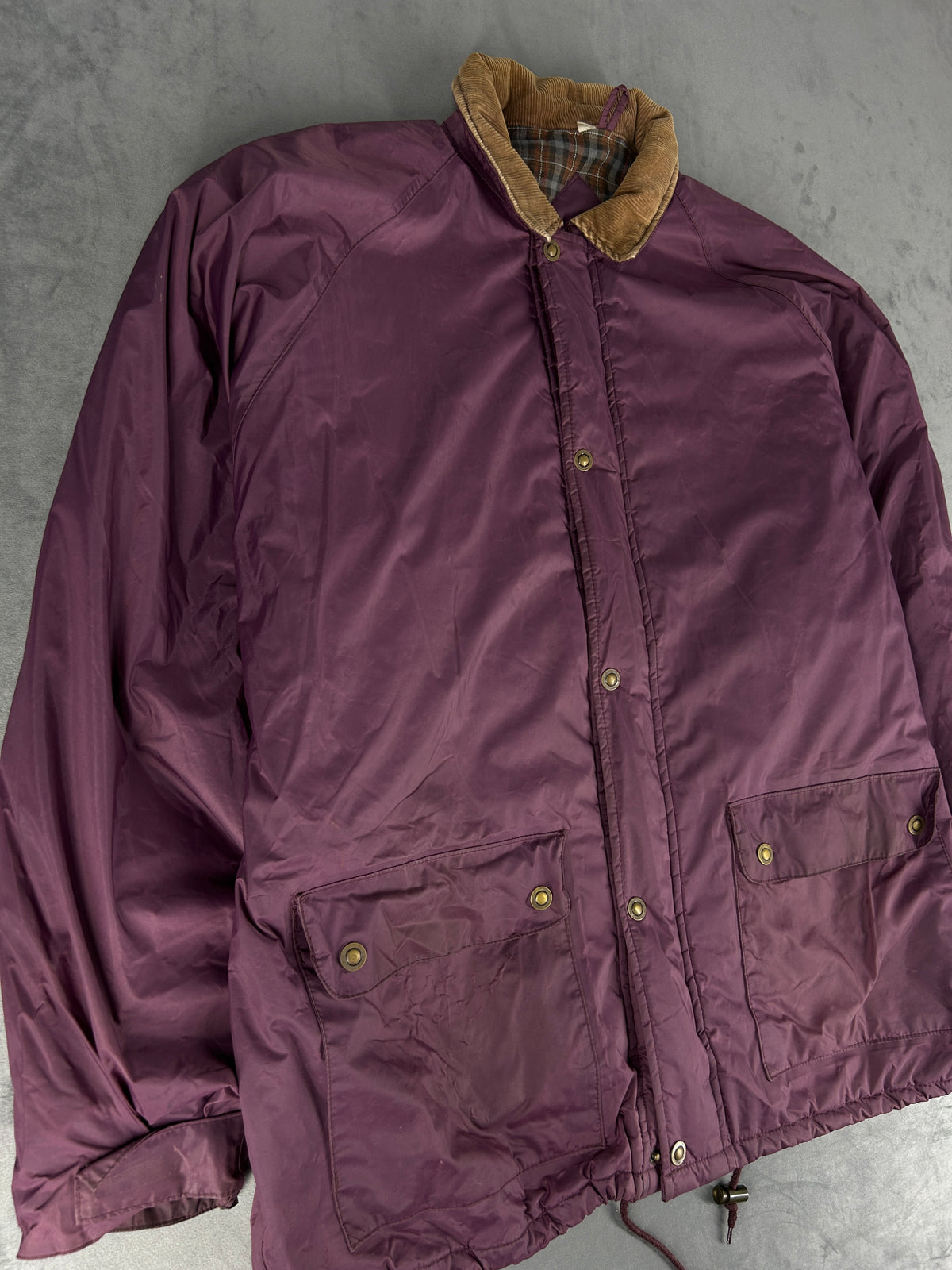 Giacca imbottita bordeaux con collo in velluto Vent d'Orage vintage – Uomo Taglia L