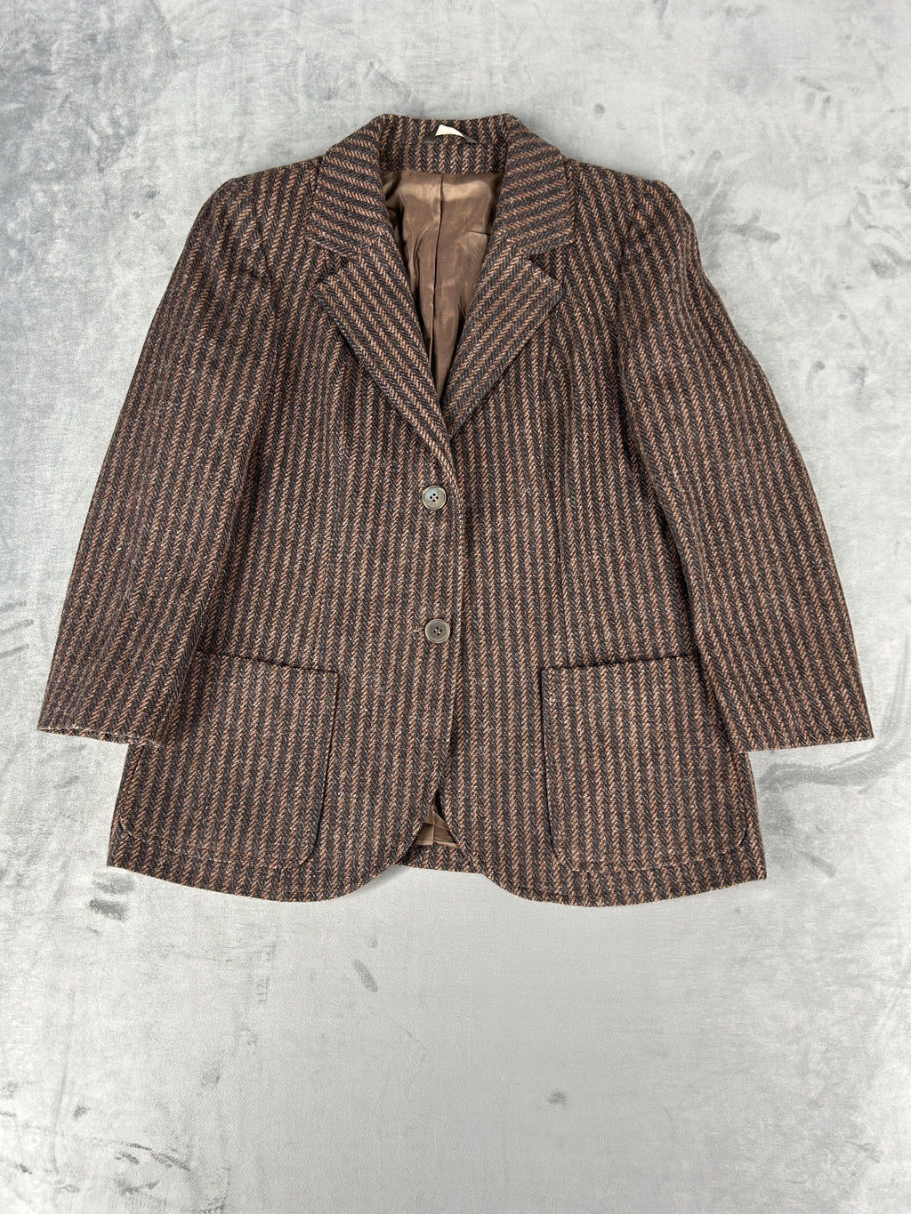 Giacca in lana spinata marrone vintage – Donna Taglia M