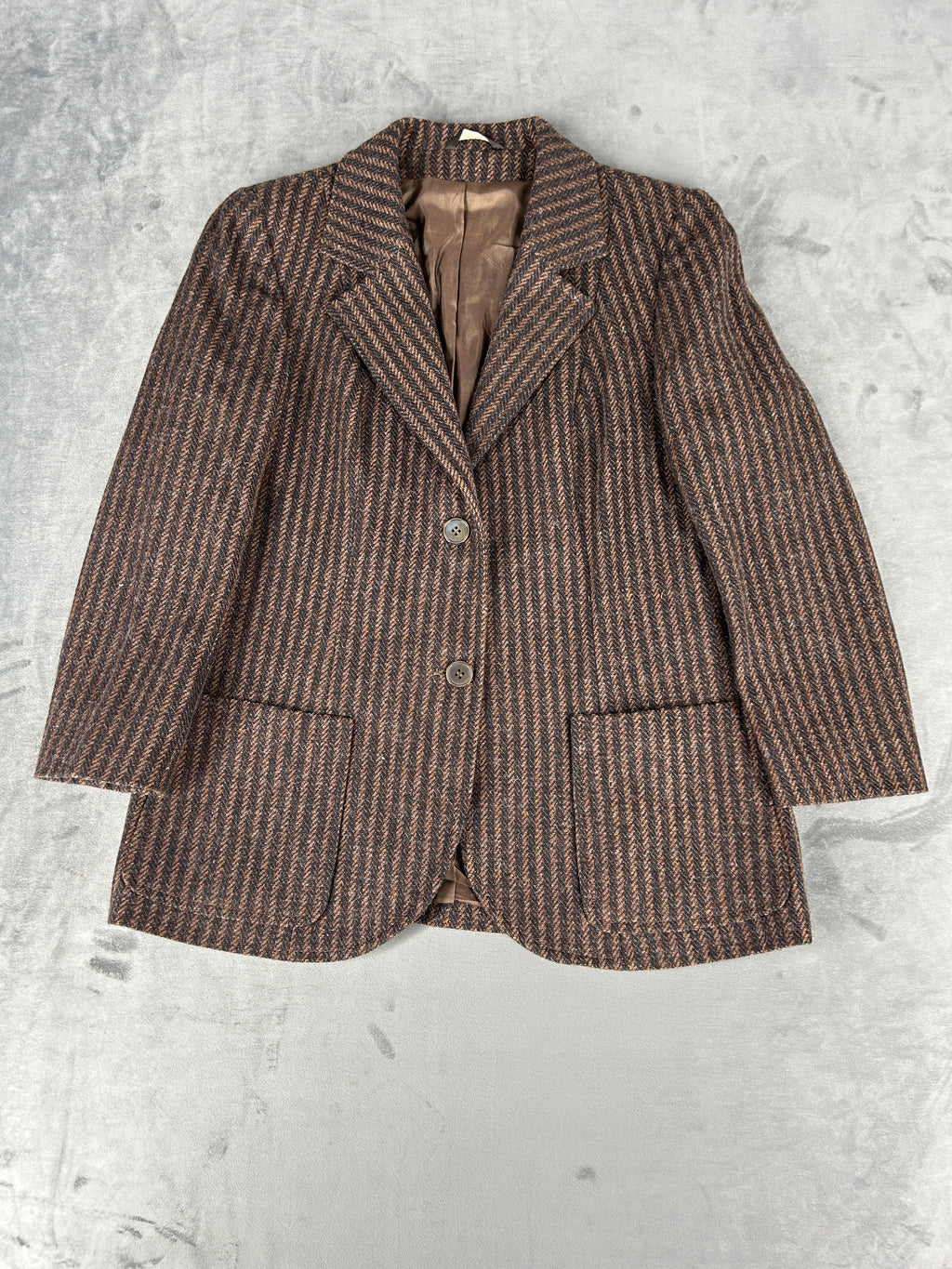 Giacca in lana spinata marrone vintage – Donna Taglia M