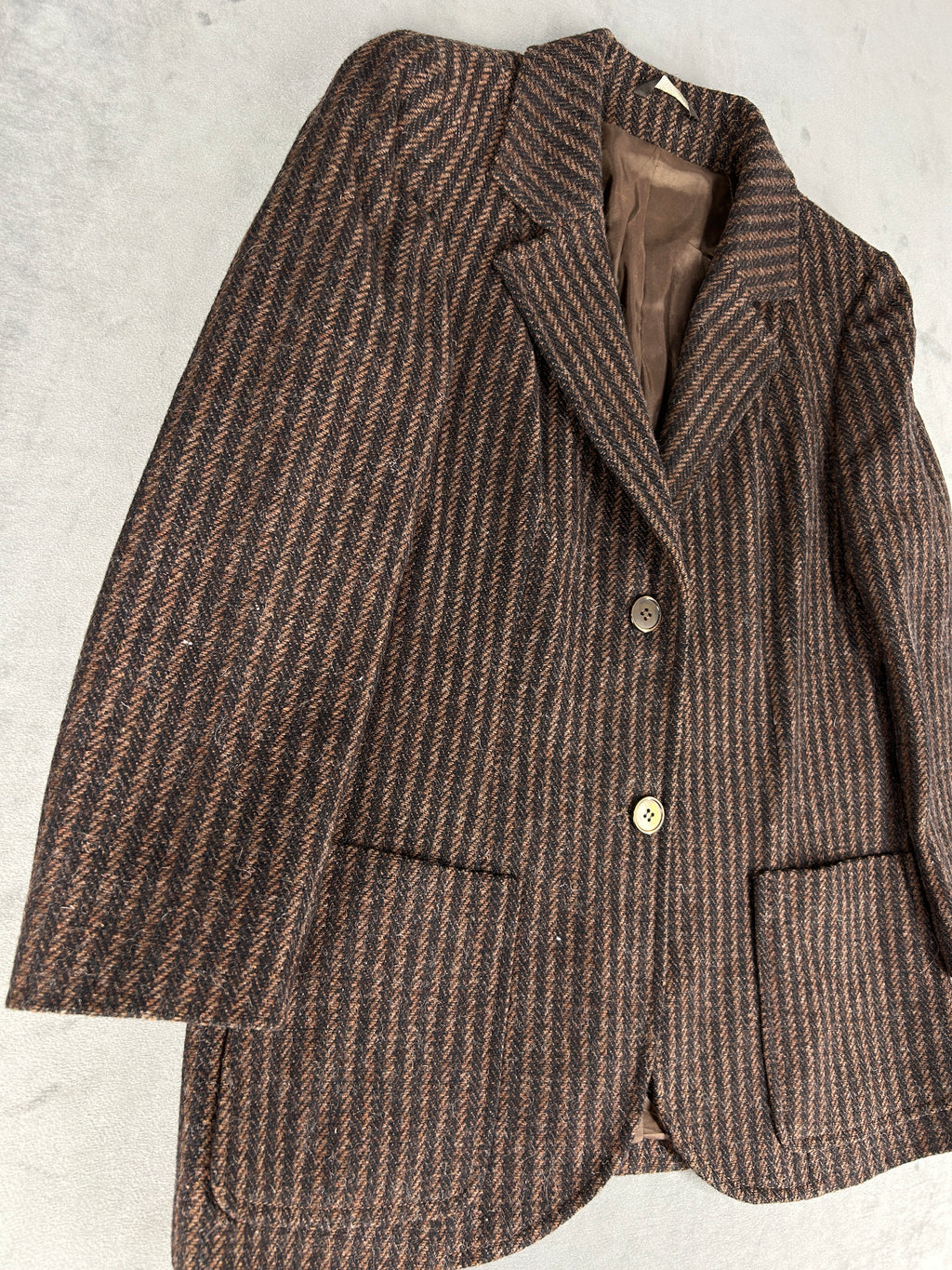 Giacca in lana spinata marrone vintage – Donna Taglia M
