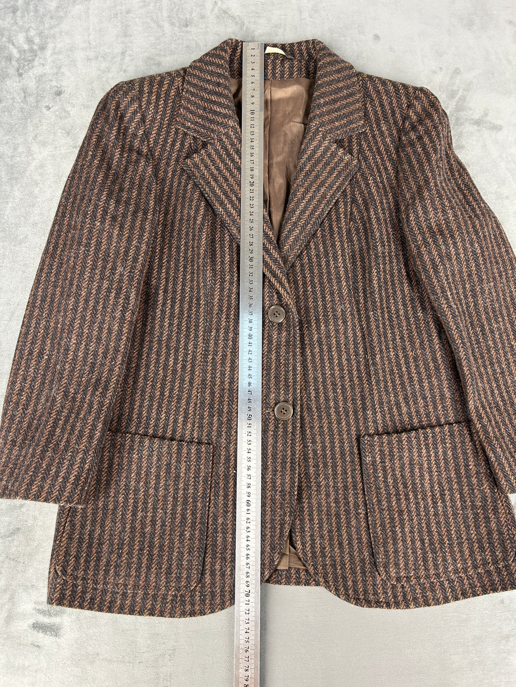 Giacca in lana spinata marrone vintage – Donna Taglia M