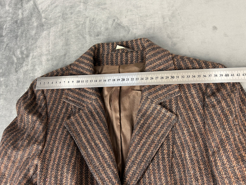 Giacca in lana spinata marrone vintage – Donna Taglia M