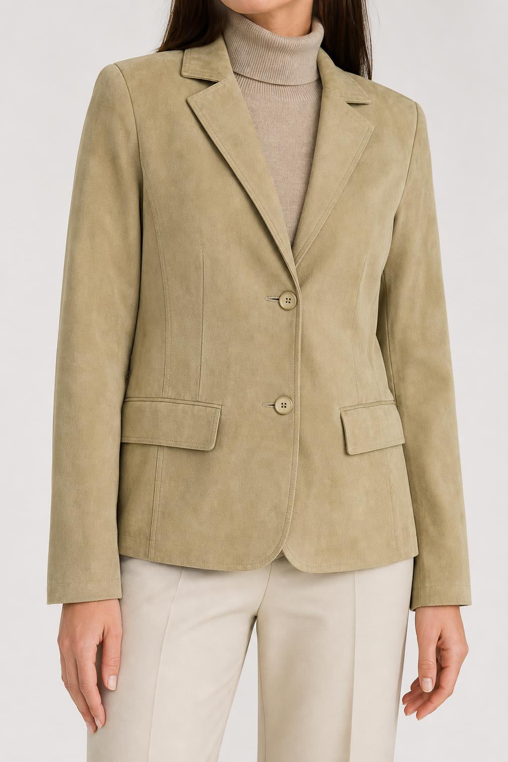 Giacca in camoscio beige vintage – Donna Taglia M