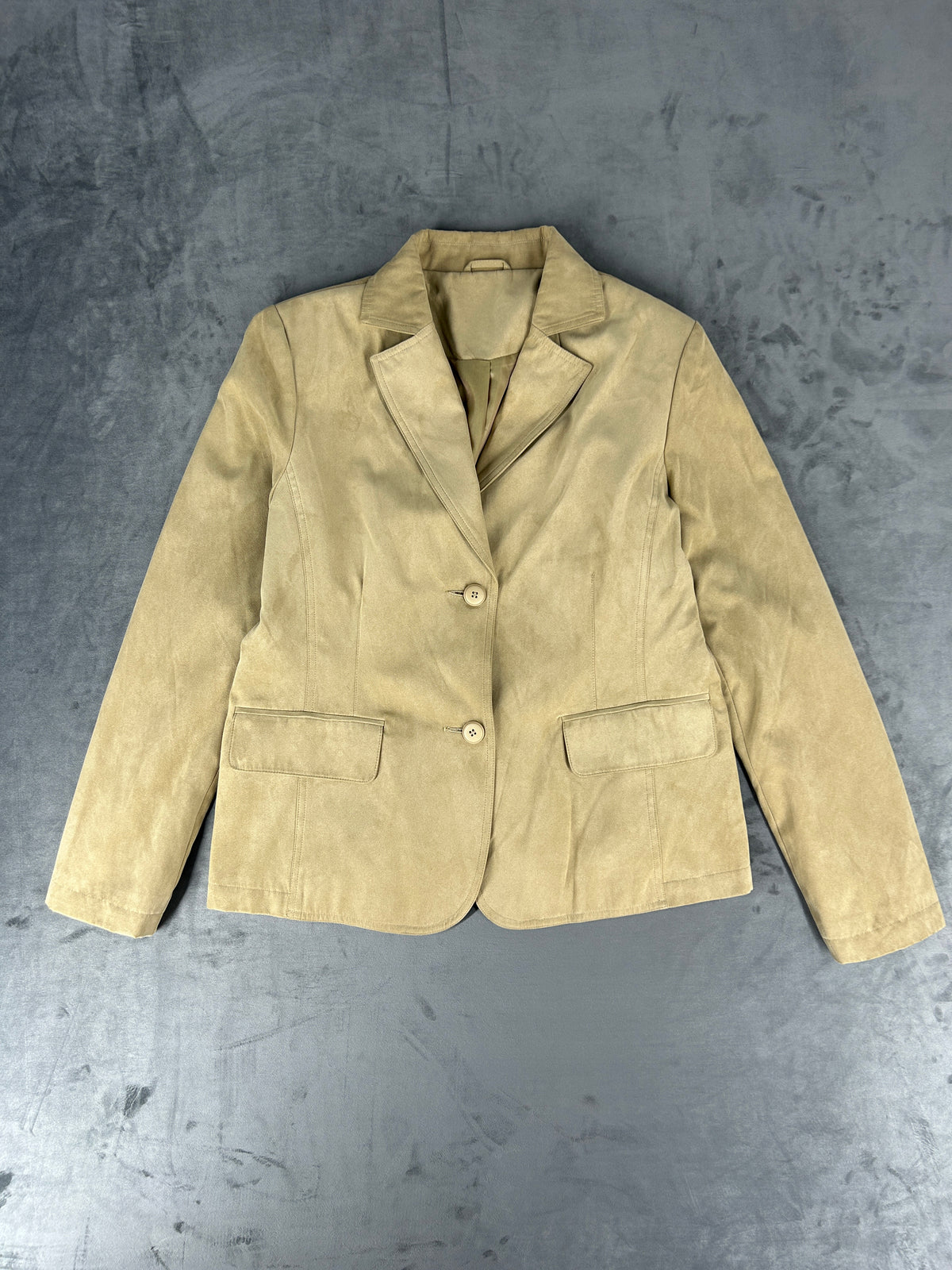 Giacca in camoscio beige vintage – Donna Taglia M
