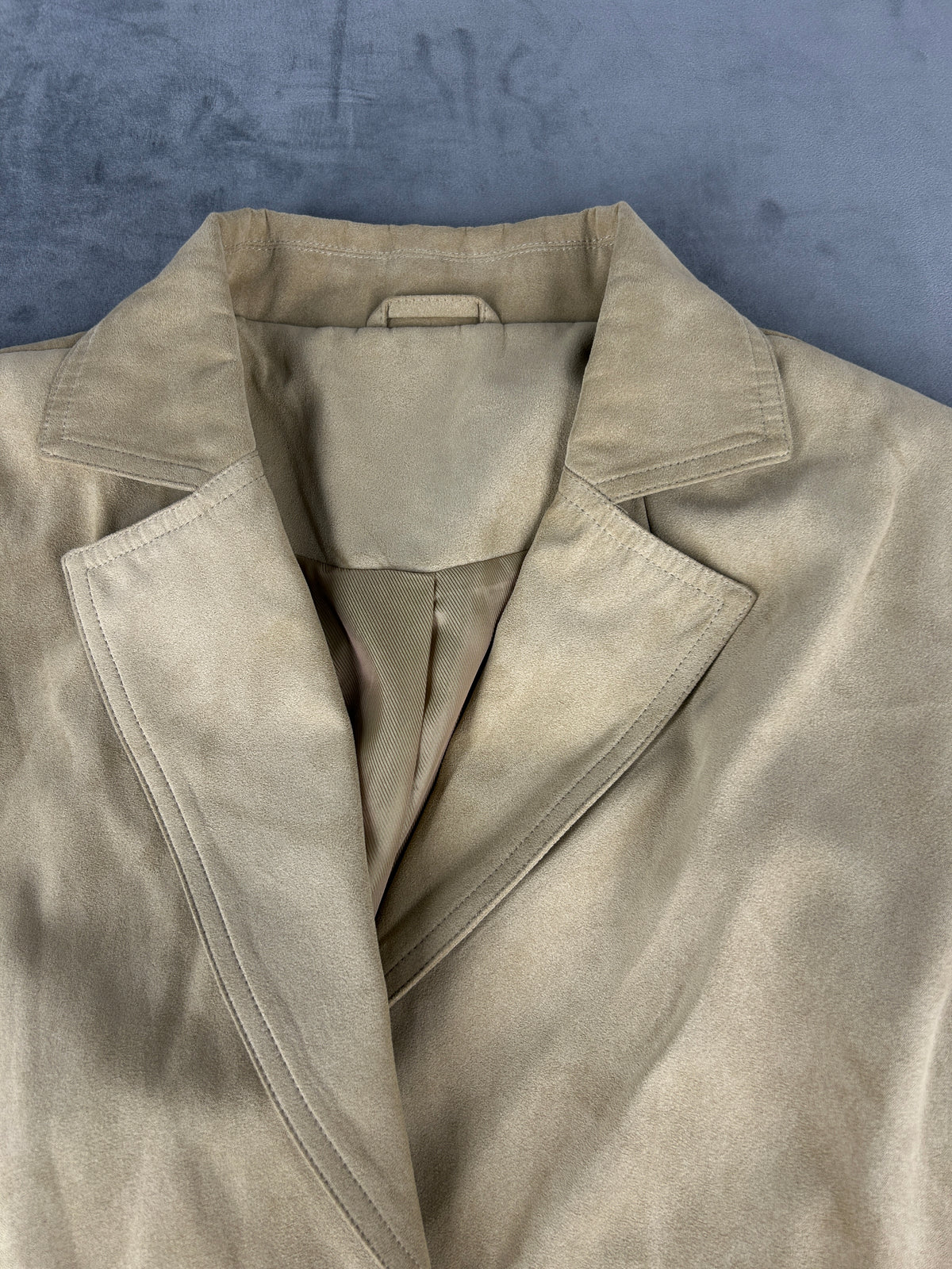 Giacca in camoscio beige vintage – Donna Taglia M