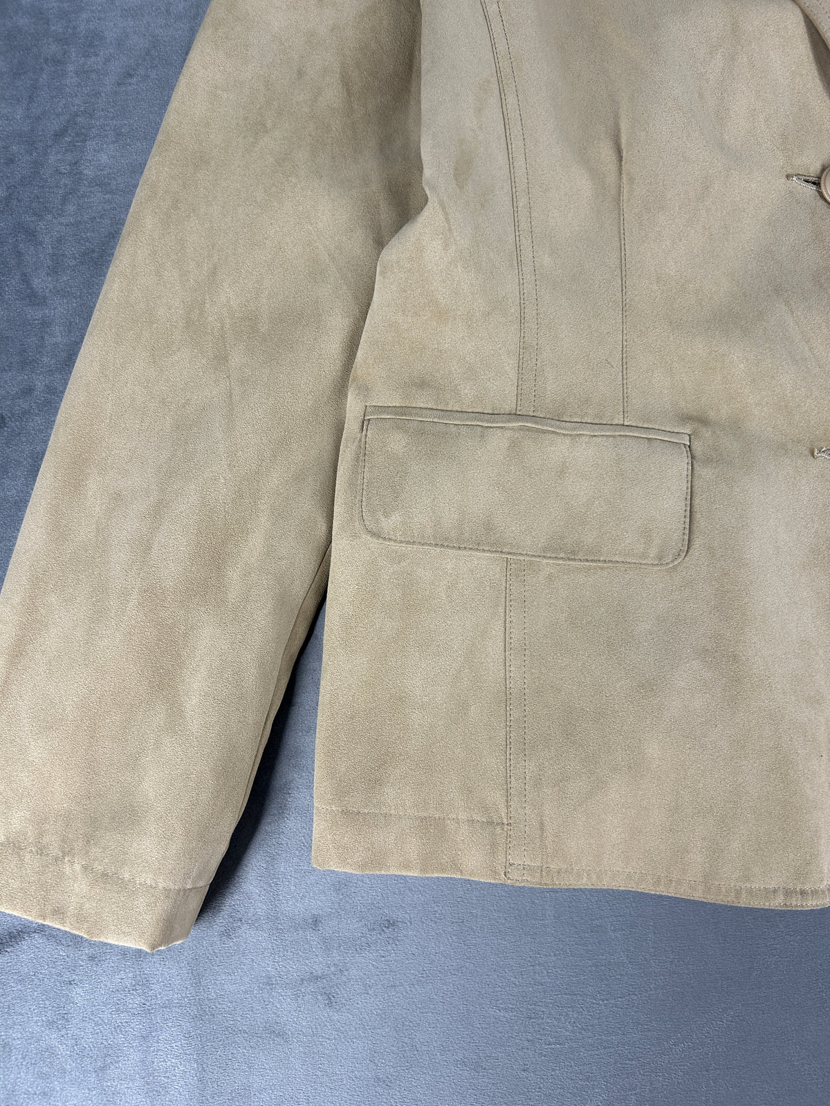 Giacca in camoscio beige vintage – Donna Taglia M