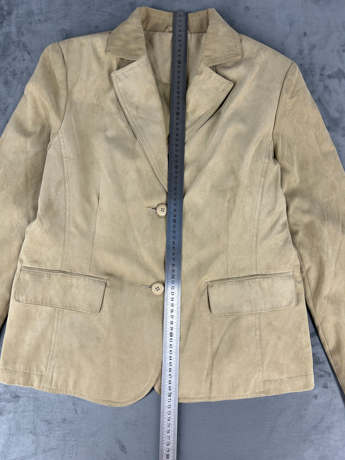 Giacca in camoscio beige vintage – Donna Taglia M
