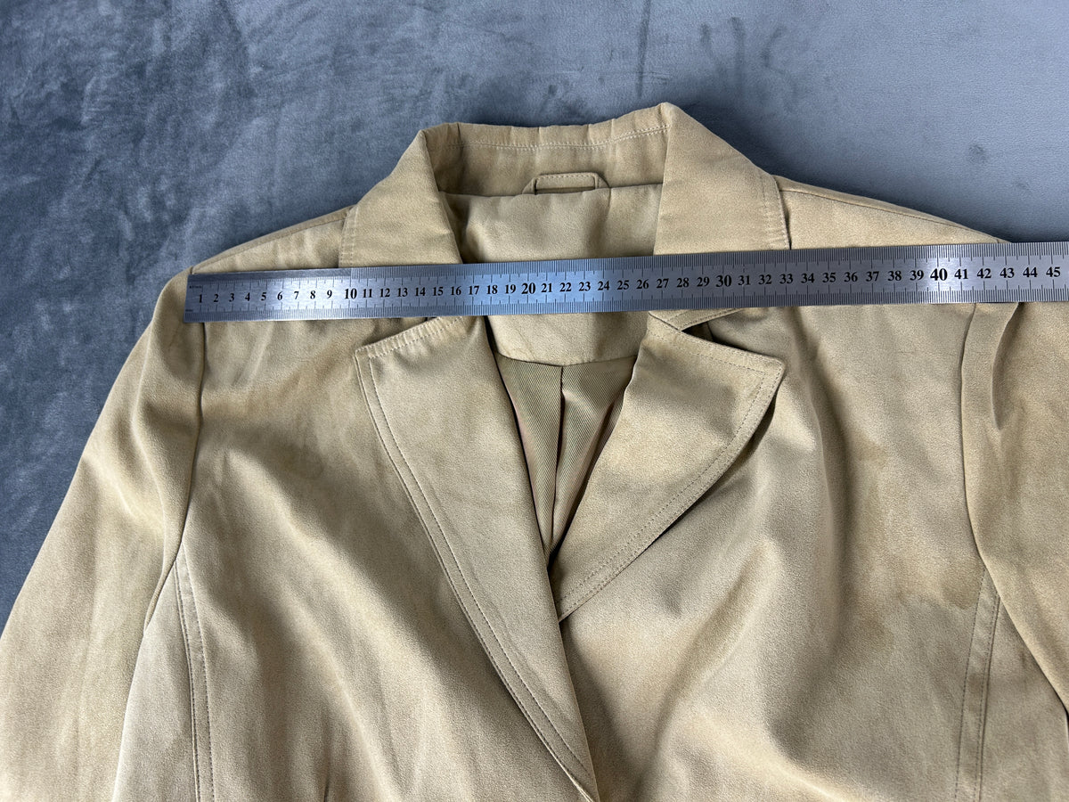 Giacca in camoscio beige vintage – Donna Taglia M