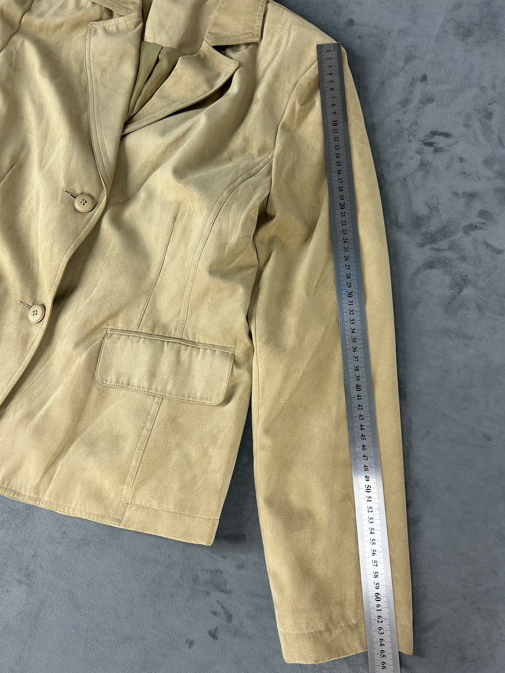 Giacca in camoscio beige vintage – Donna Taglia M
