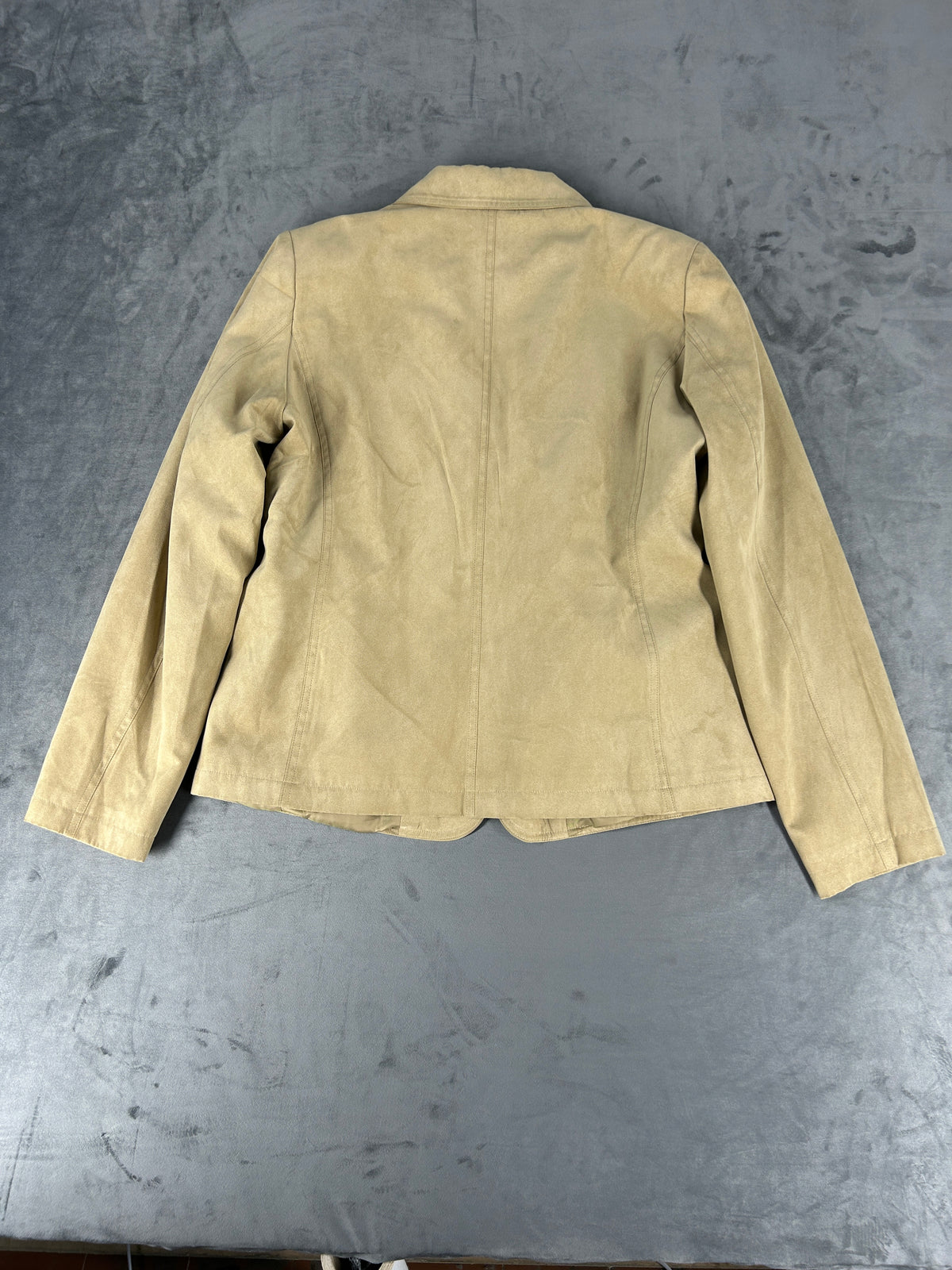 Giacca in camoscio beige vintage – Donna Taglia M