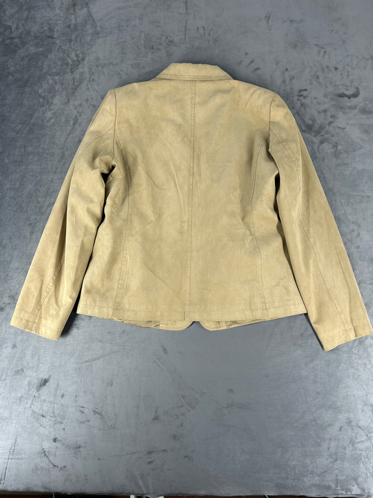 Giacca in camoscio beige vintage – Donna Taglia M