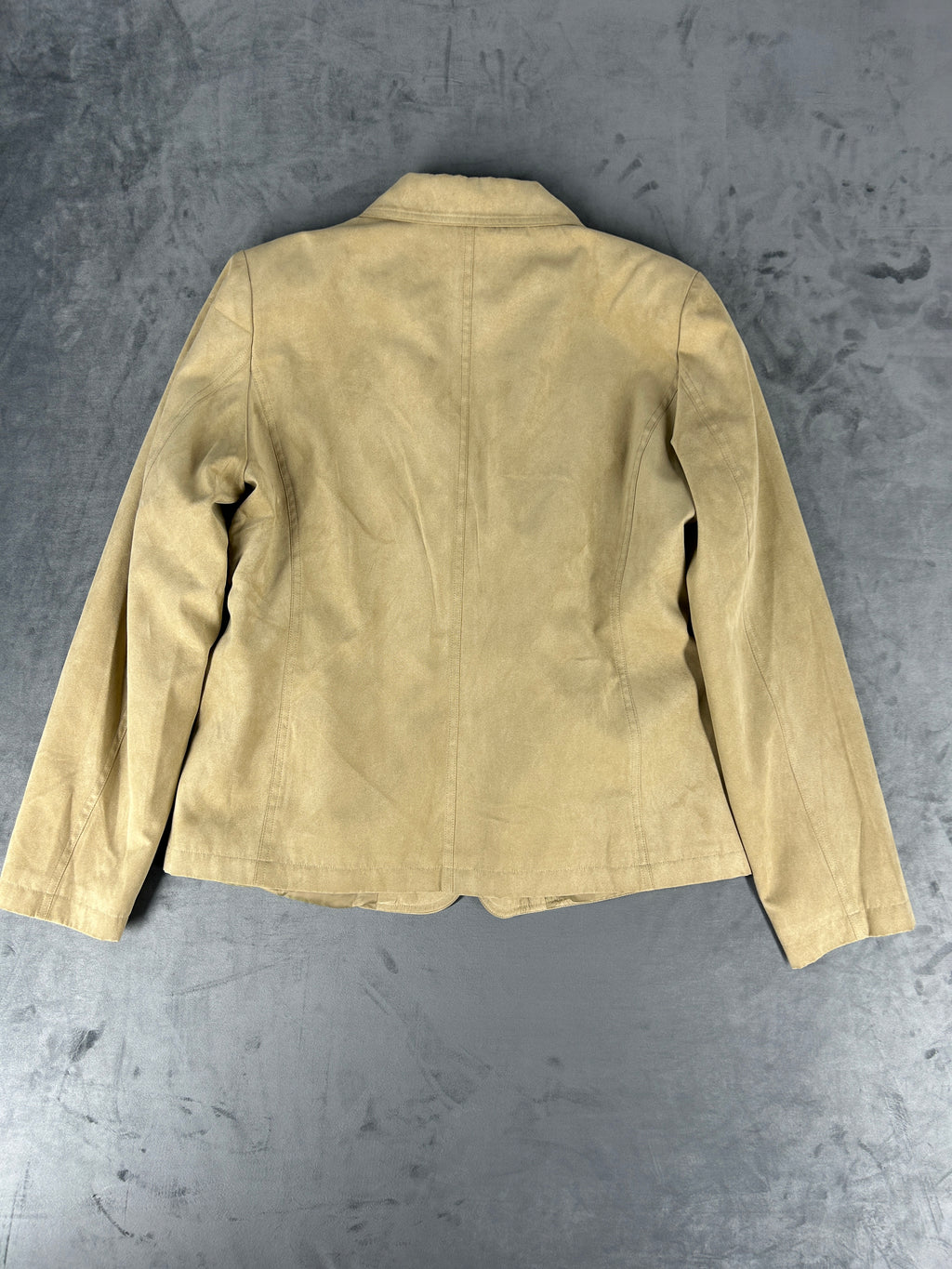 Giacca in camoscio beige vintage – Donna Taglia M