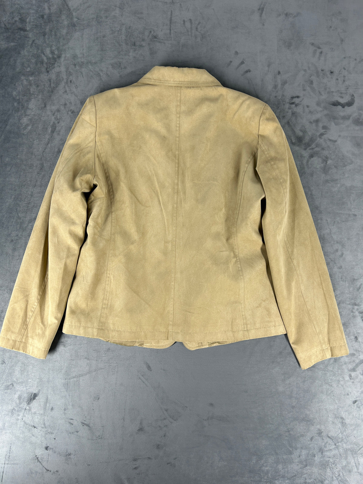 Giacca in camoscio beige vintage – Donna Taglia M
