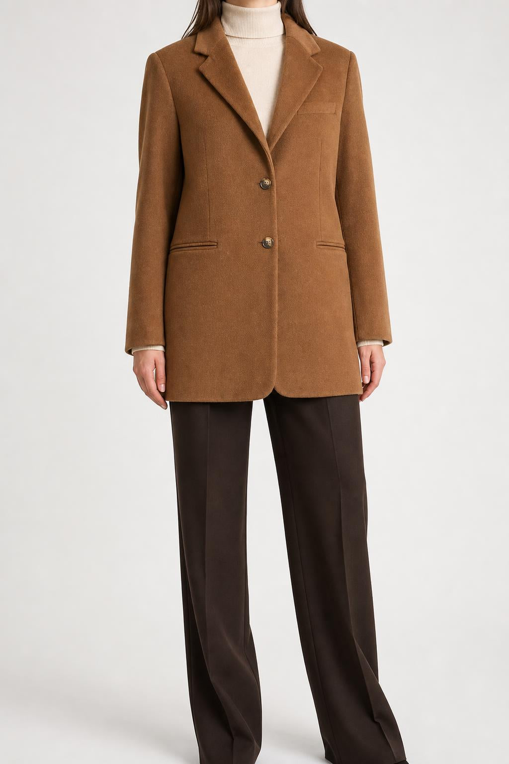 Cappotto in lana marrone cammello Castellinaria vintage – Donna Taglia M