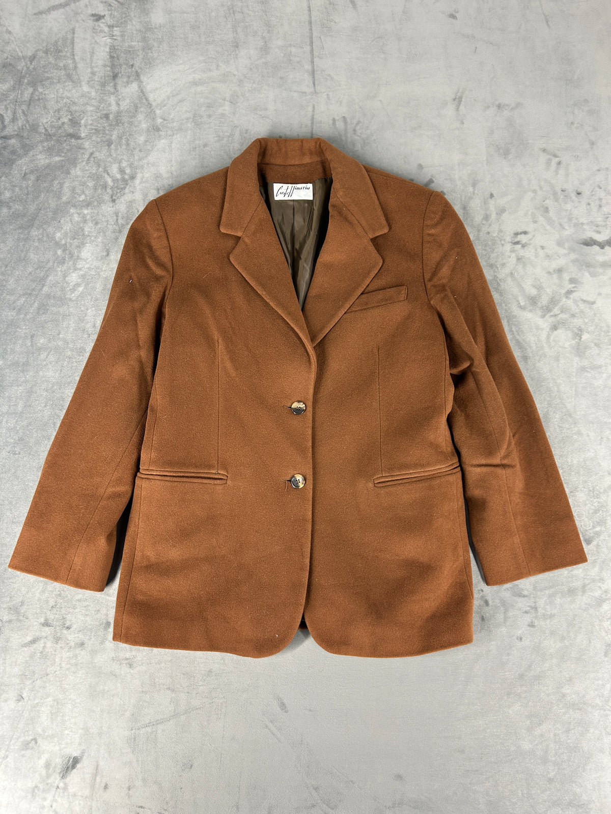 Cappotto in lana marrone cammello Castellinaria vintage – Donna Taglia M