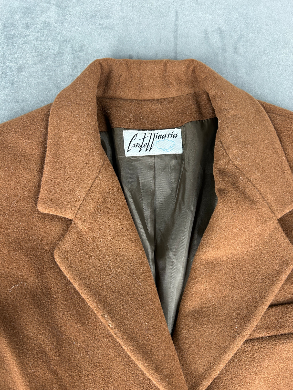 Cappotto in lana marrone cammello Castellinaria vintage – Donna Taglia M