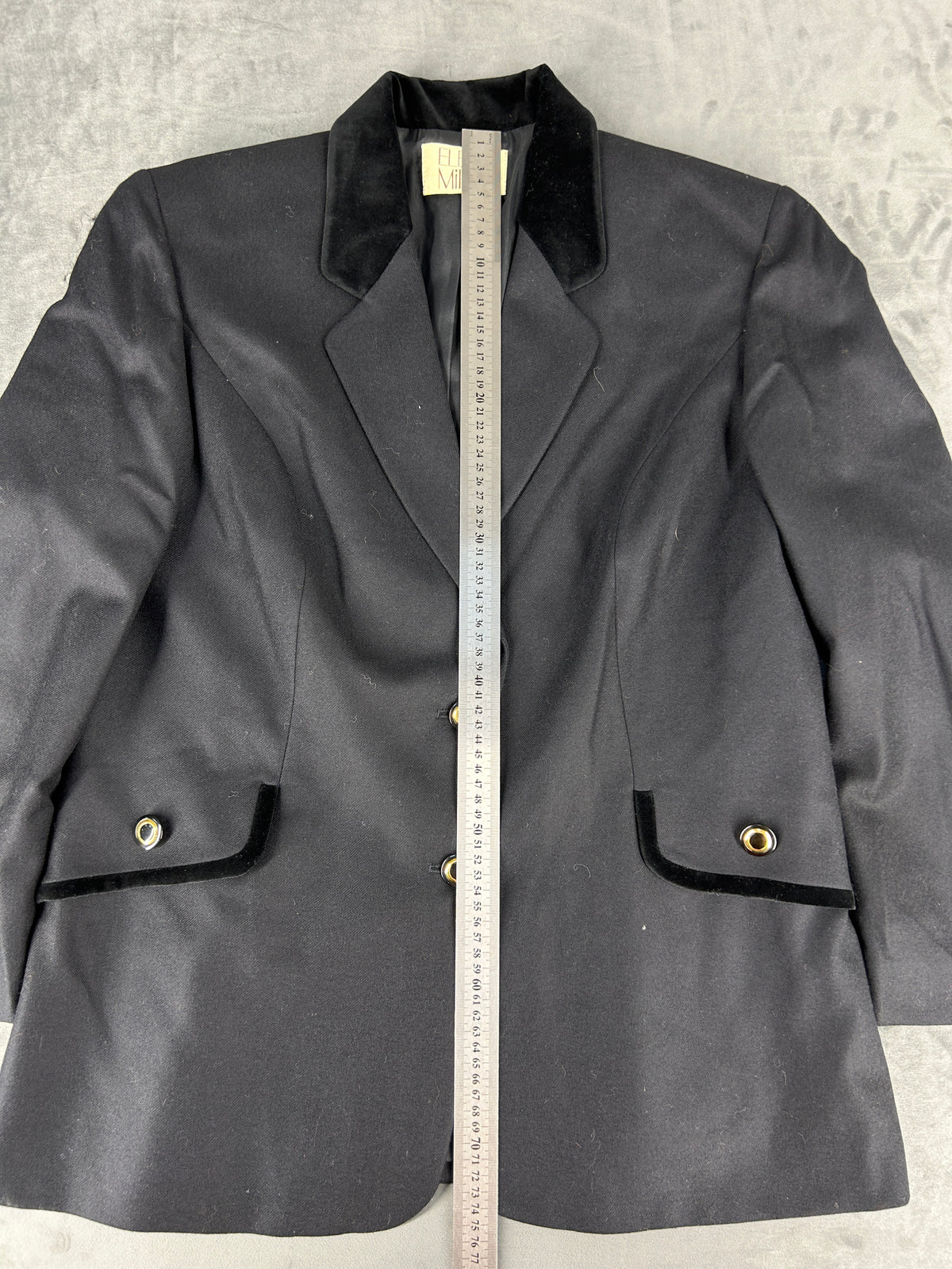 Blazer nero in lana con collo in velluto Elena Mirò vintage – Donna Taglia L
